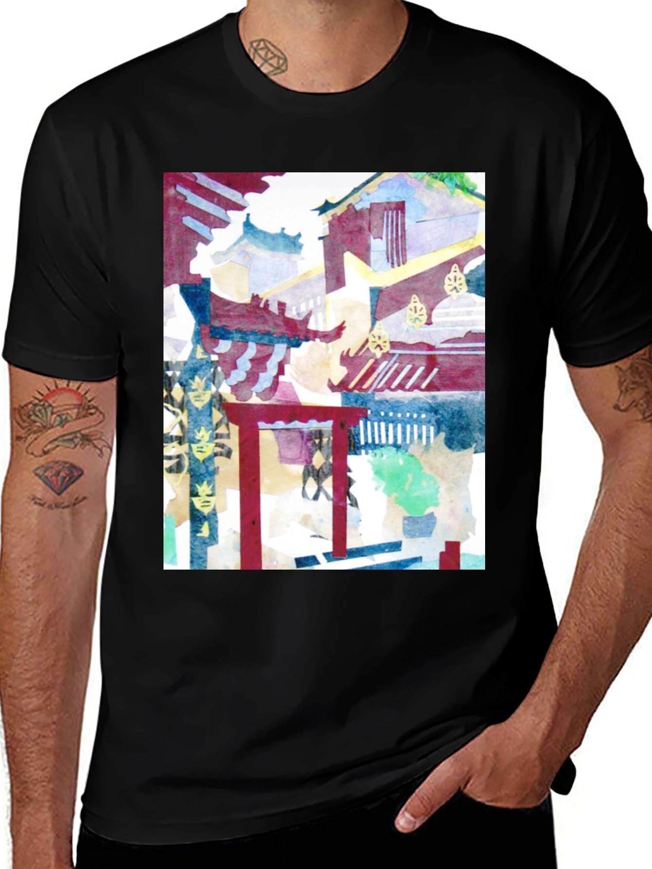 Variant 3 of Abstract Asian Watercolor Art Tee