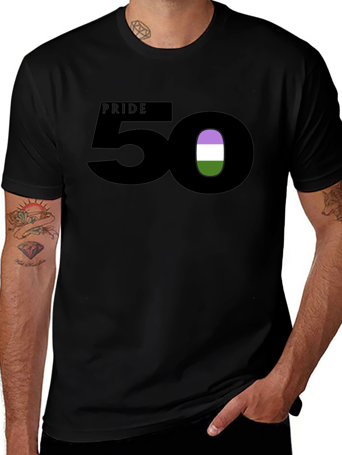 Pride 50 Genderqueer Flag T-Shirt
