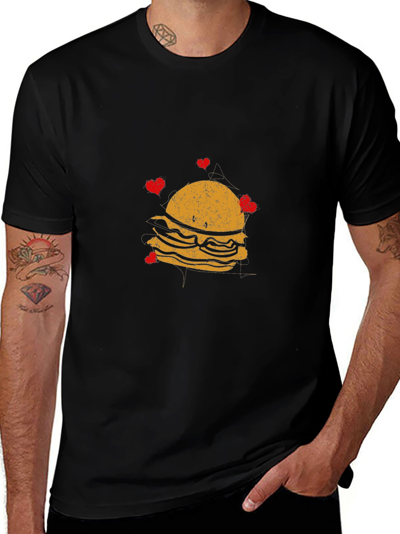 Variant 14 of Burger Love Graphic Tee - Casual Comfort