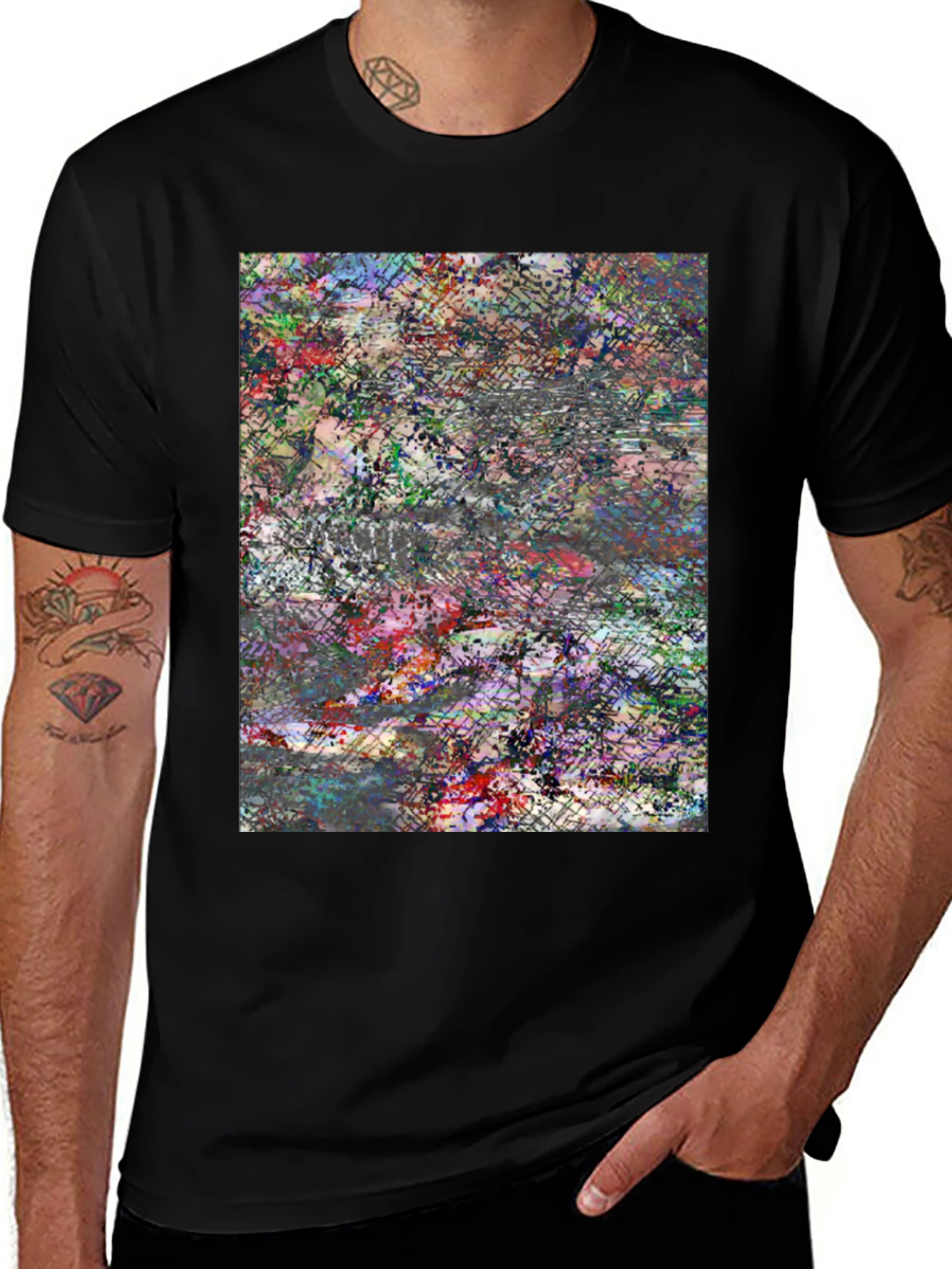Variant 26 of Abstract Art Black T-Shirt: Bold Modern Graphic Tee