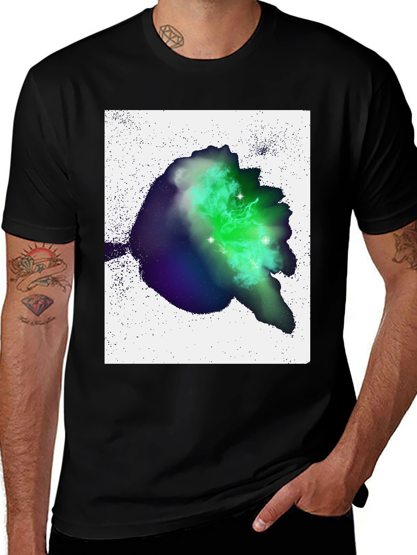Variant 18 of Nebula Graphic Black T-Shirt