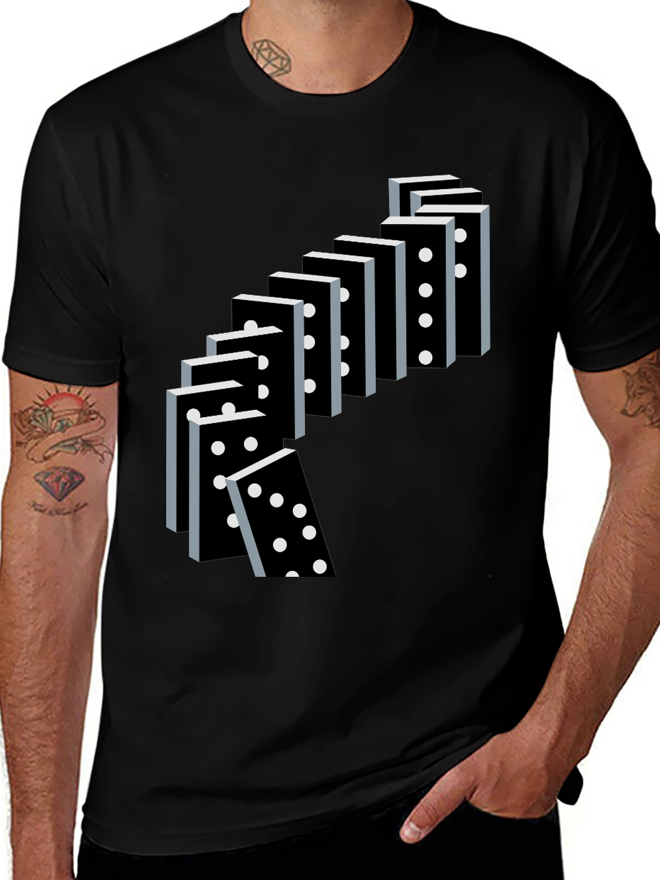 Variant 2 of Domino Effect Graphic Tee - Casual Cool T-Shirt
