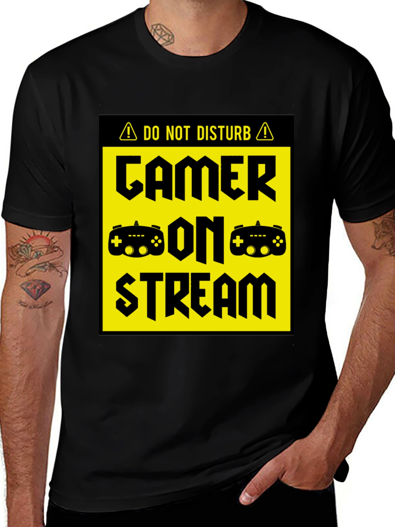 Variant 10 of Gamer On Stream Black T-Shirt