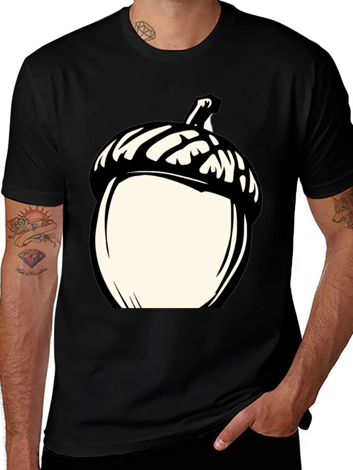 Black Acorn Graphic Tee - Black Casual Shirt main image