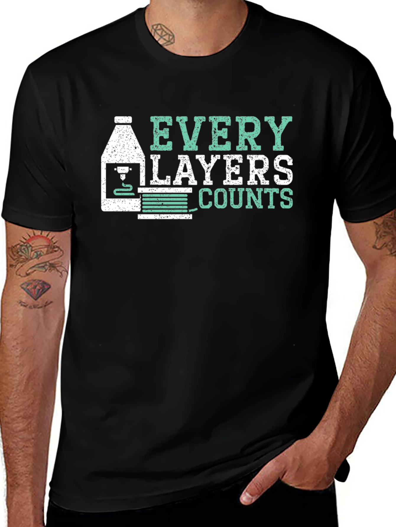 Variant 6 of Every Layer Counts - 3D Printing Graphic Tee