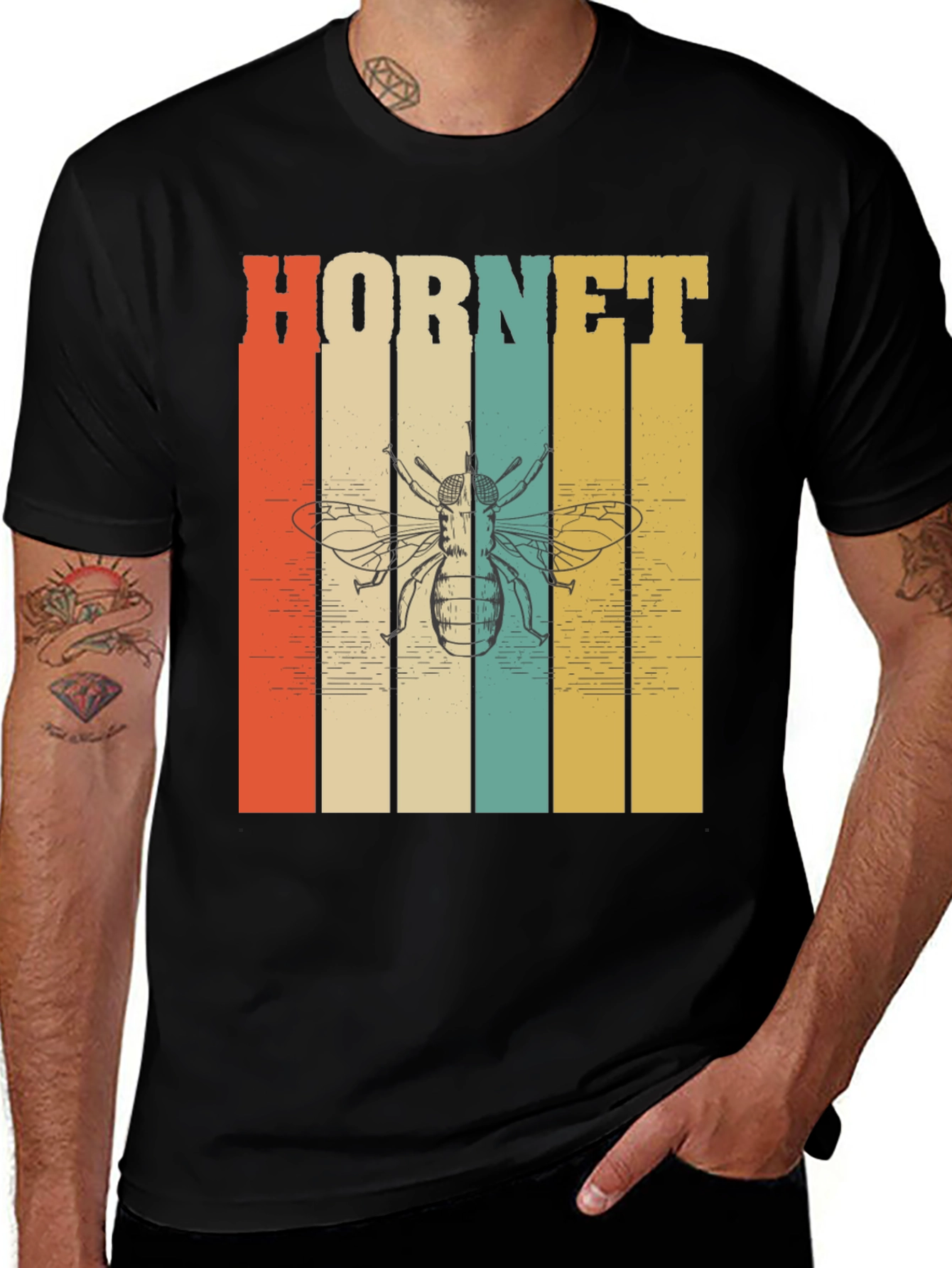 Variant 23 of Retro Hornet Graphic T-Shirt - Vintage Style Insect Tee