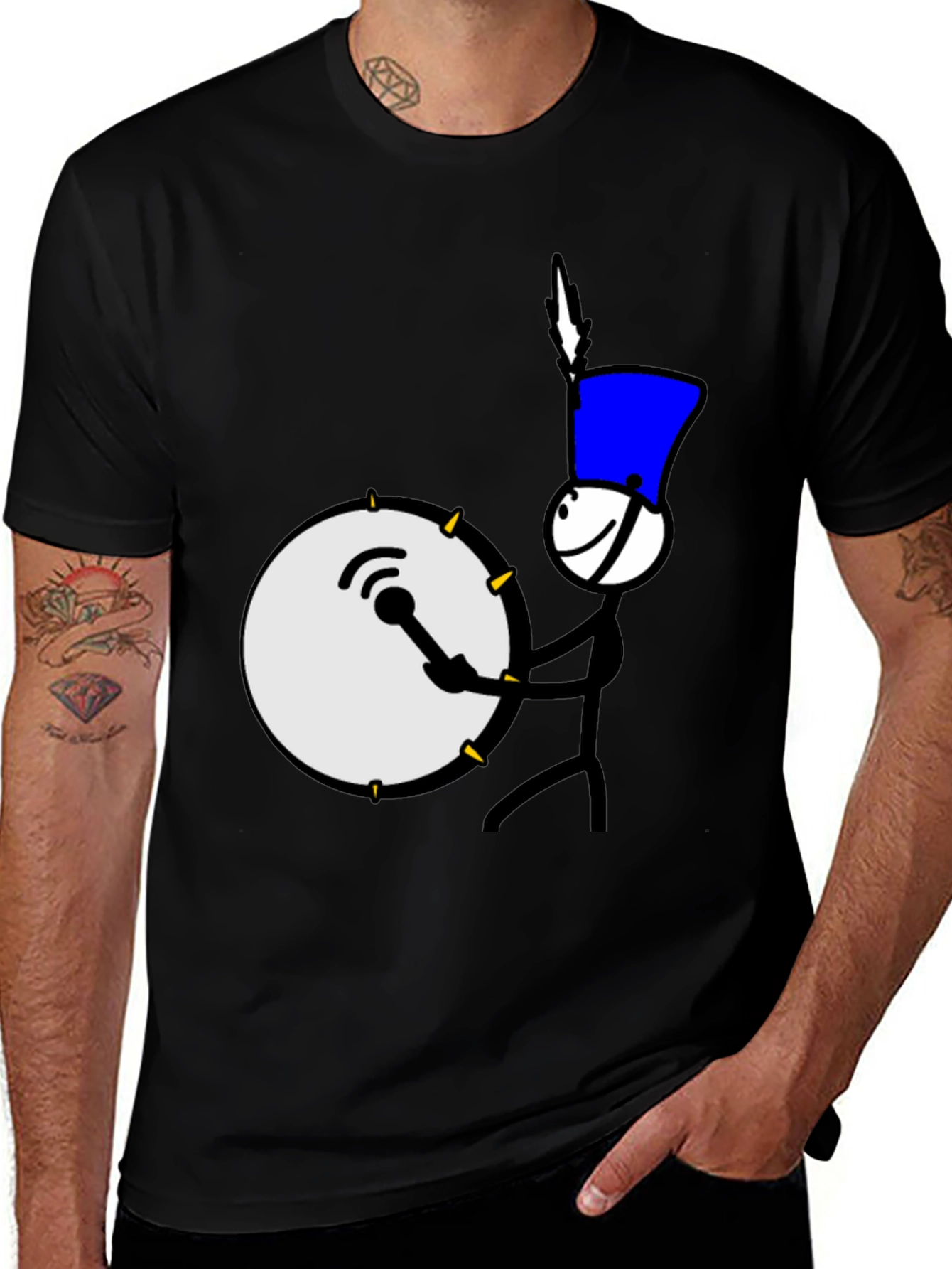 Variant 18 of Drummer Stick Figure Graphic Tee