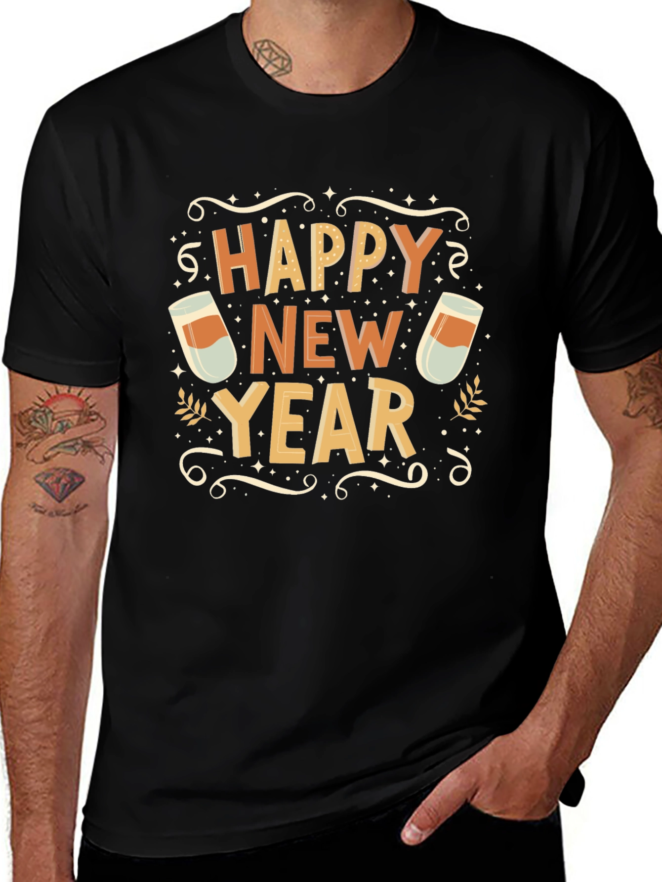 Variant 30 of Happy New Year Graphic Tee - Black