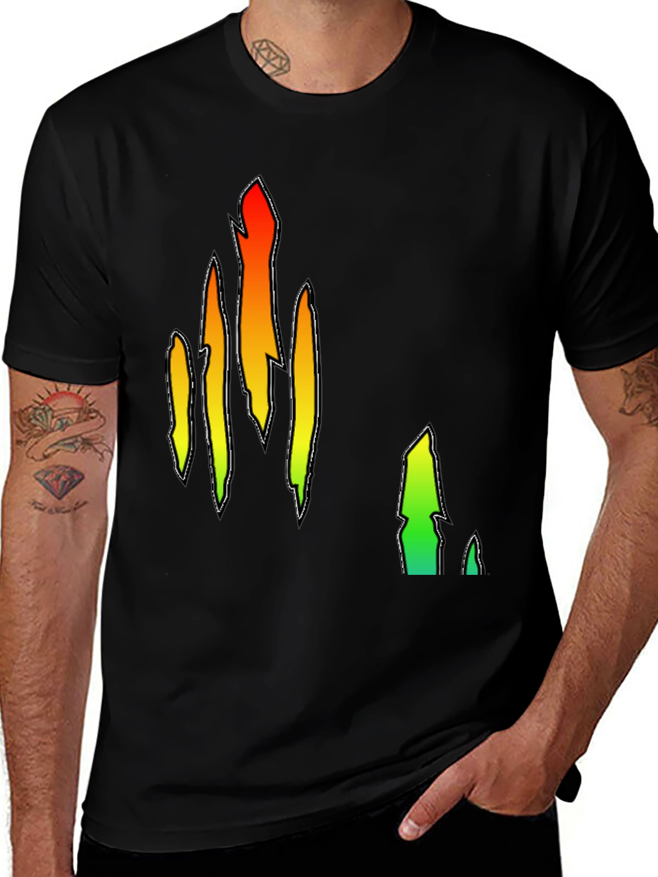 Variant 6 of Abstract Flame Graphic Black T-Shirt