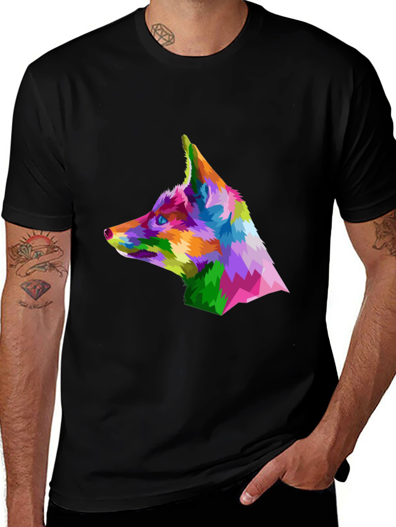 Variant 5 of Geometric Fox Head T-Shirt
