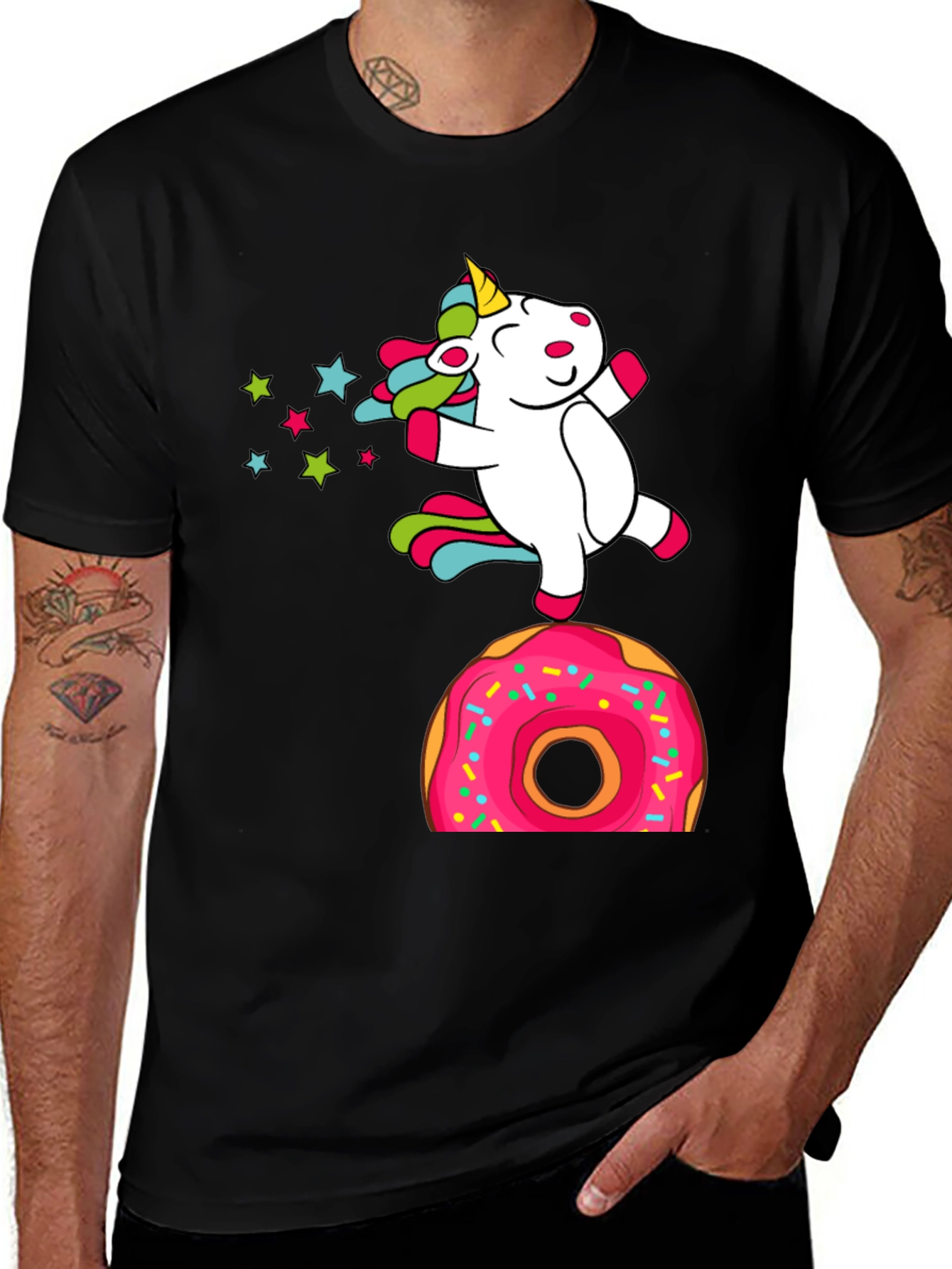 Variant 15 of Unicorn Donut T-Shirt - Fun Novelty Tee