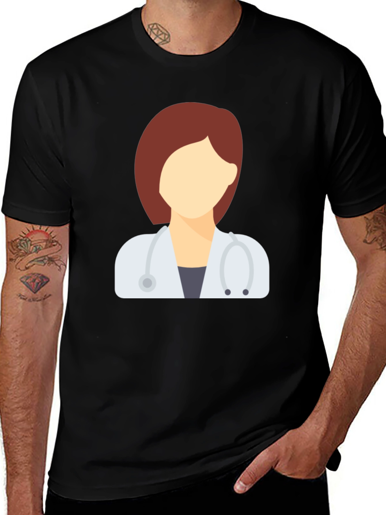 Variant 15 of Doctor Graphic T-Shirt - Unisex Black Tee
