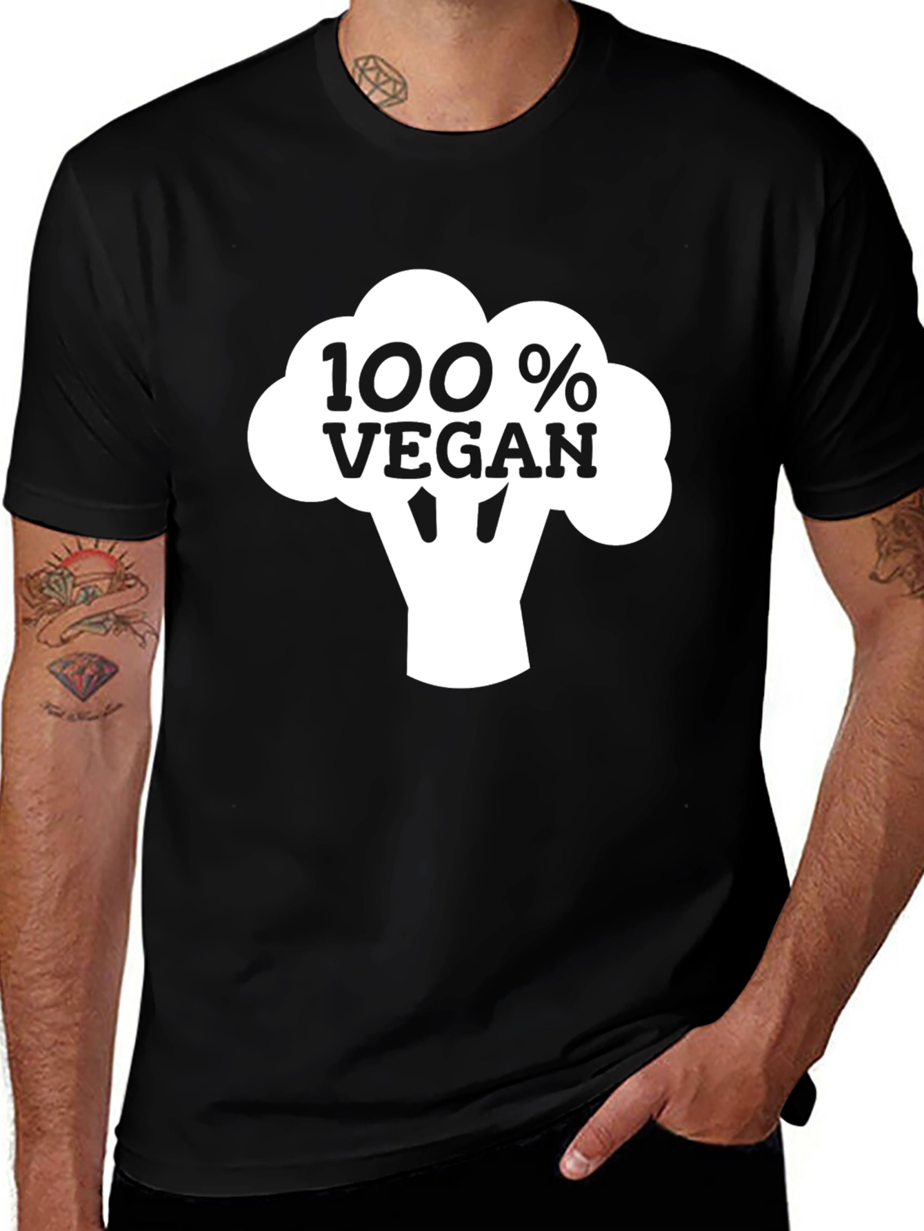 Variant 6 of Vegan Broccoli Graphic T-Shirt - 100% Vegan Design