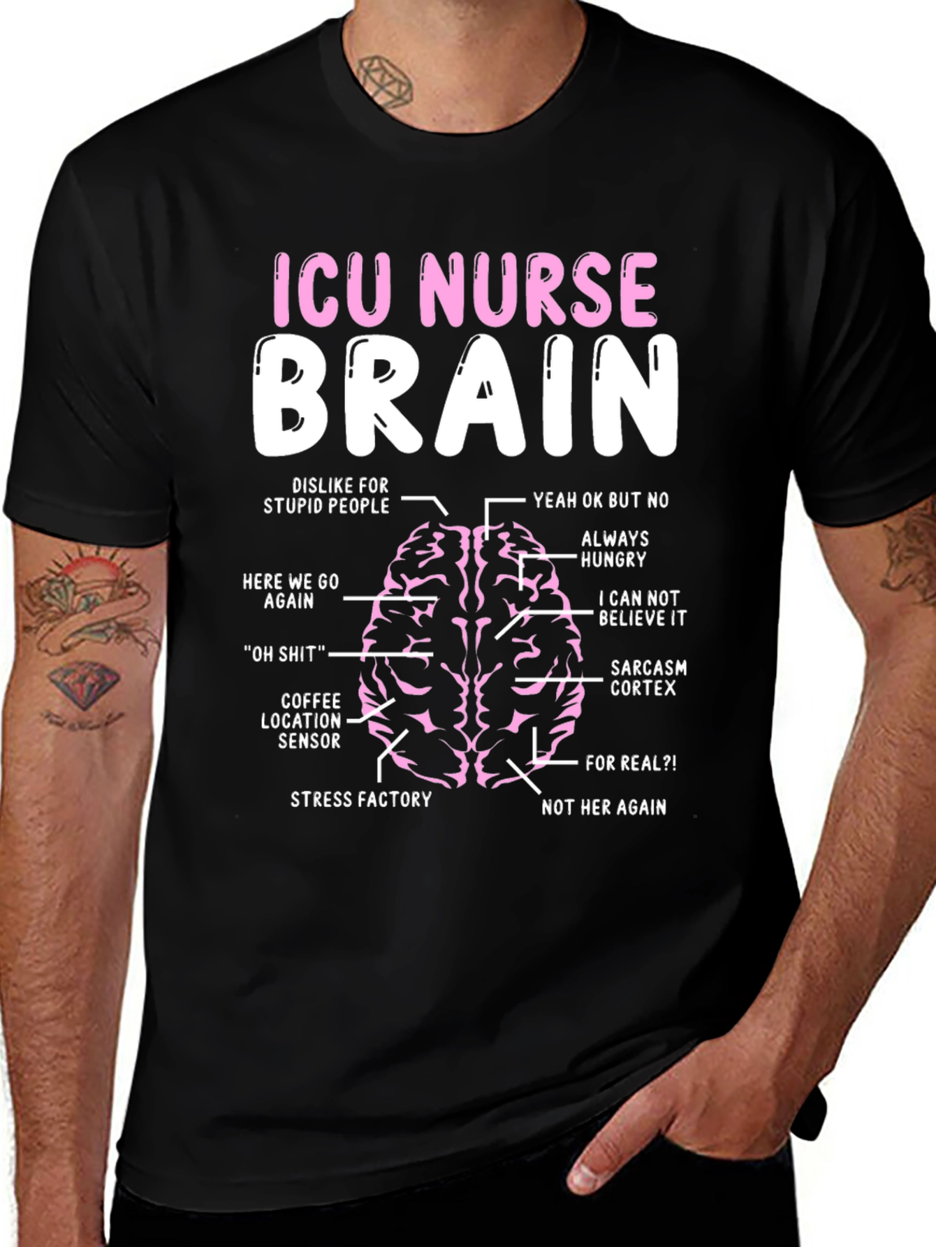 ICU Nurse Brain Anatomy T-Shirt - Funny Gift