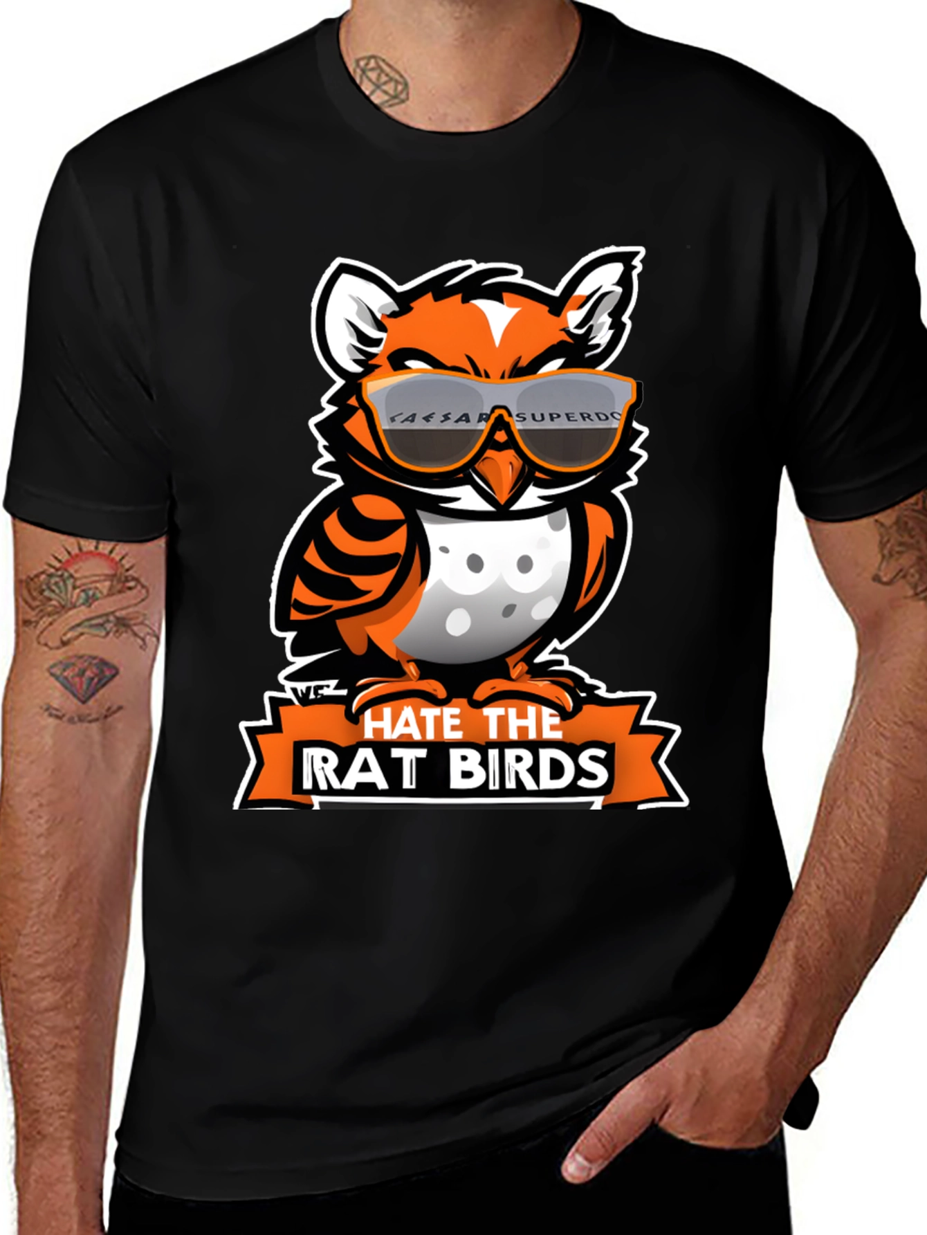 Variant 18 of Hate the Rat Birds T-Shirt: Owl with Glasses