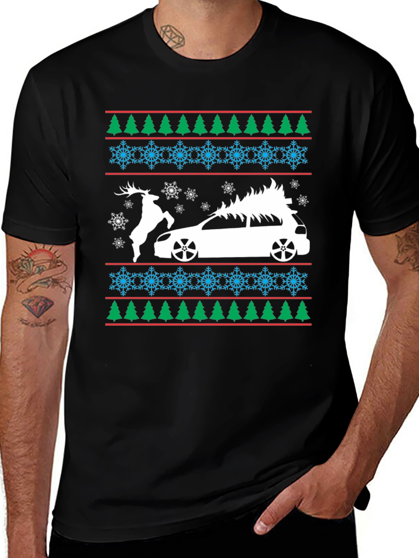 Festive Car Christmas Tee