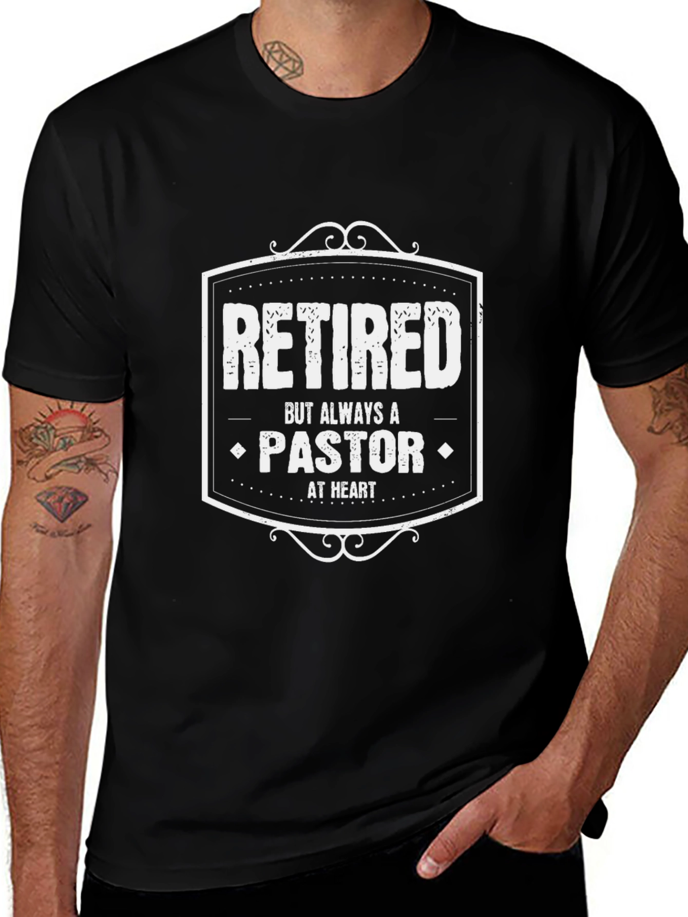 Variant 5 of Retired Pastor T-Shirt - Always a Pastor at Heart