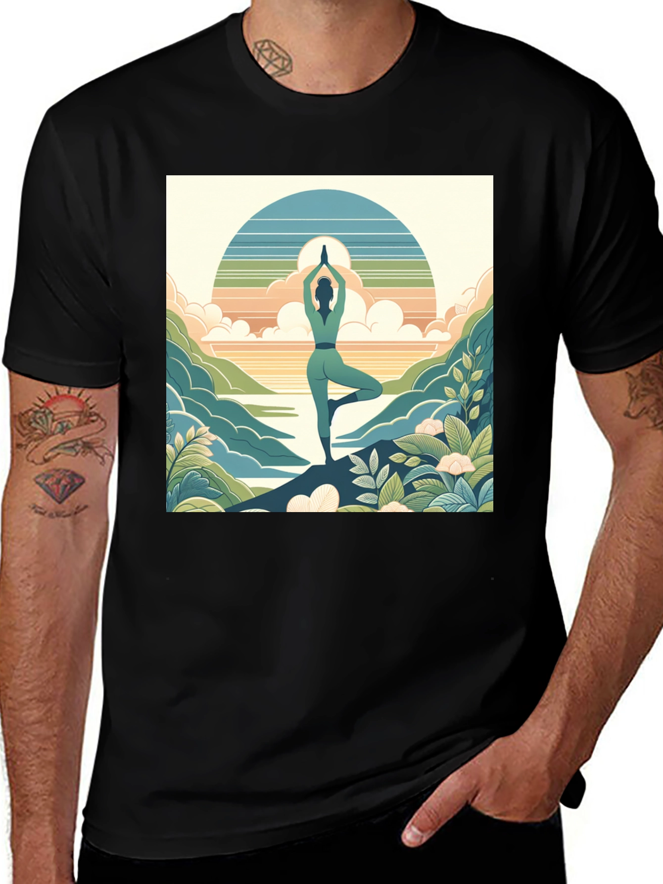 Variant 18 of Yoga Serenity Tee - Nature Balance Design
