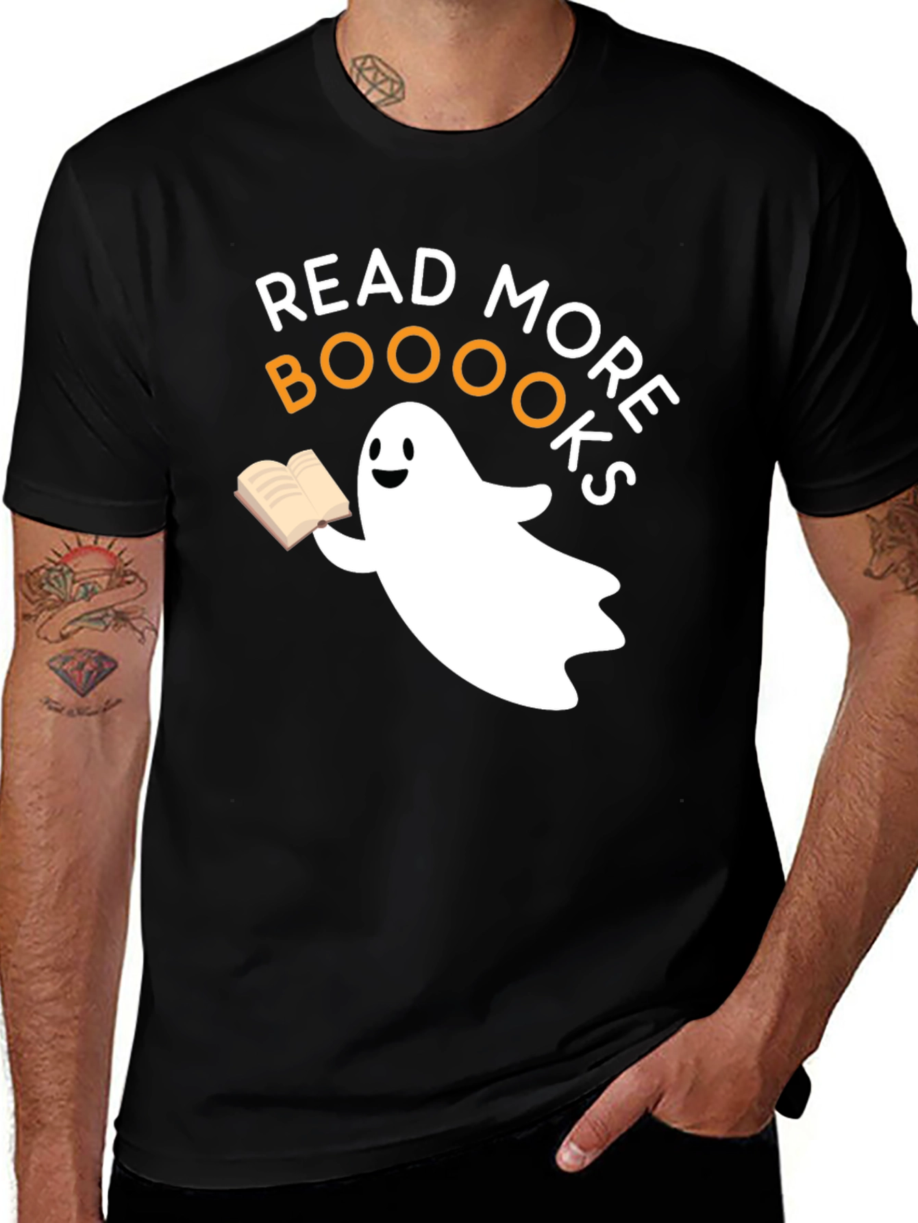 Variant 6 of Read More Booooks Ghost T-Shirt