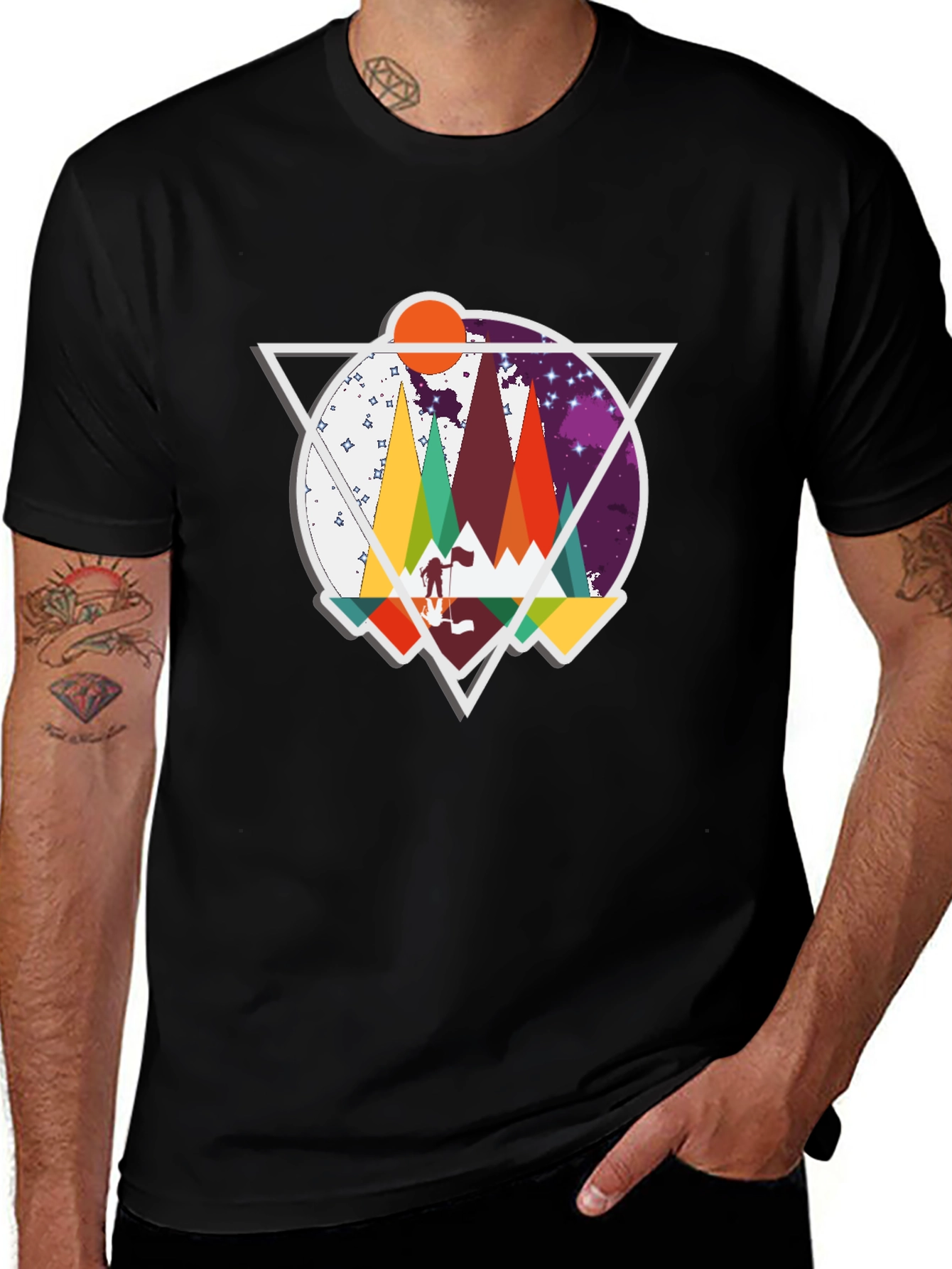 Geometric Mountain Adventure T-Shirt