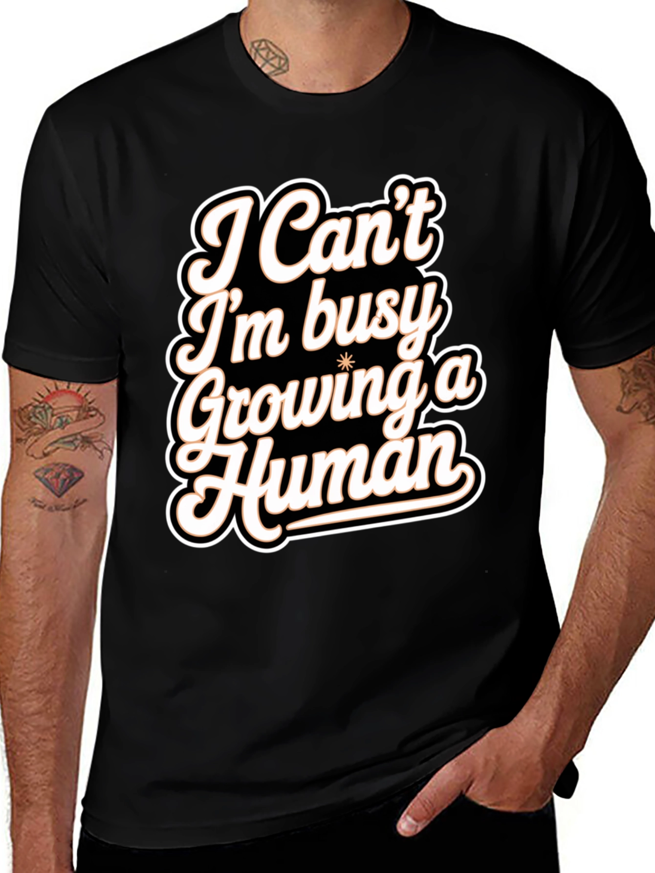 Growing a Human Black Graphic Tee