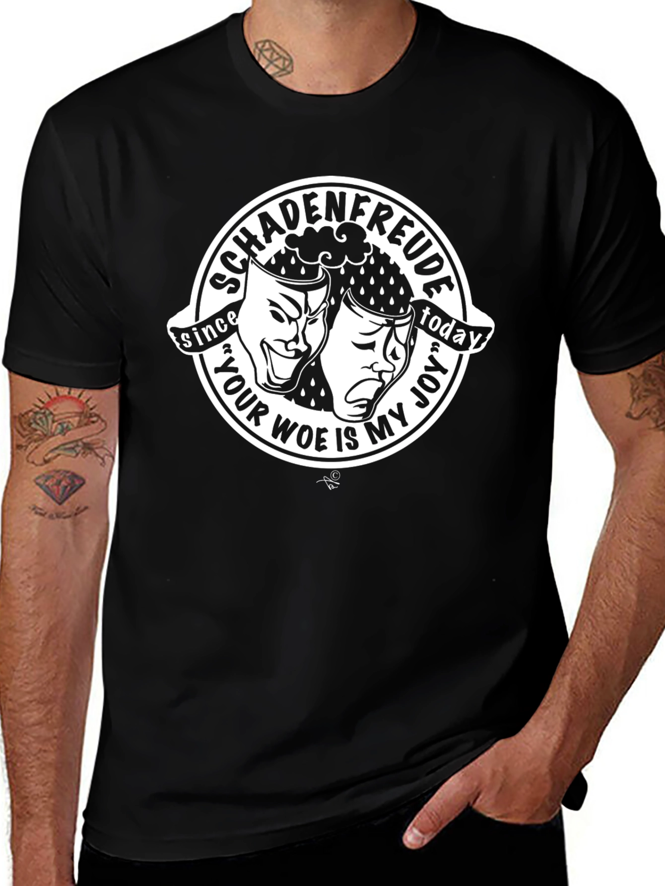 Variant 3 of Schadenfreude Graphic Print Black T-Shirt