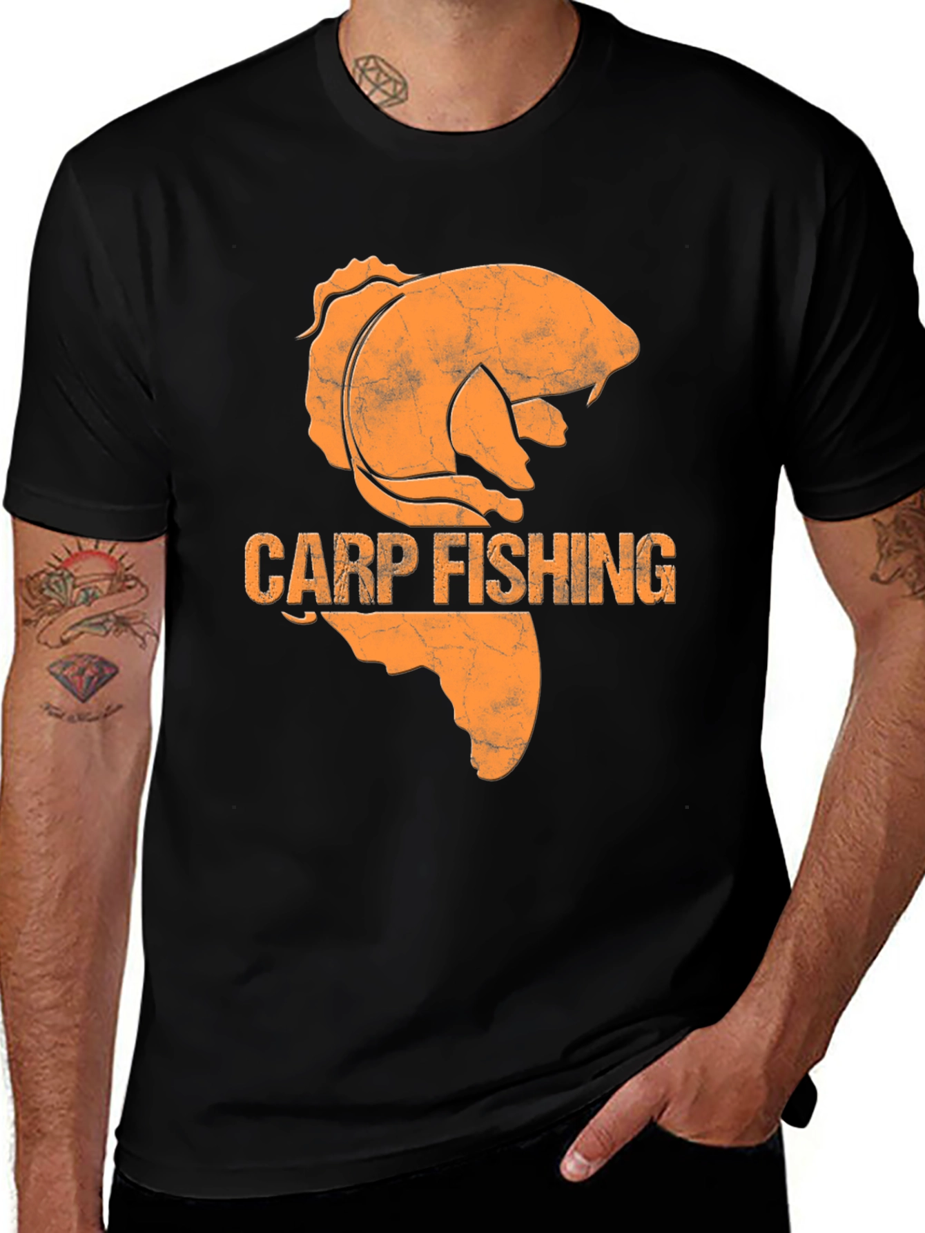 Variant 15 of Carp Fishing Graphic Tee - Black