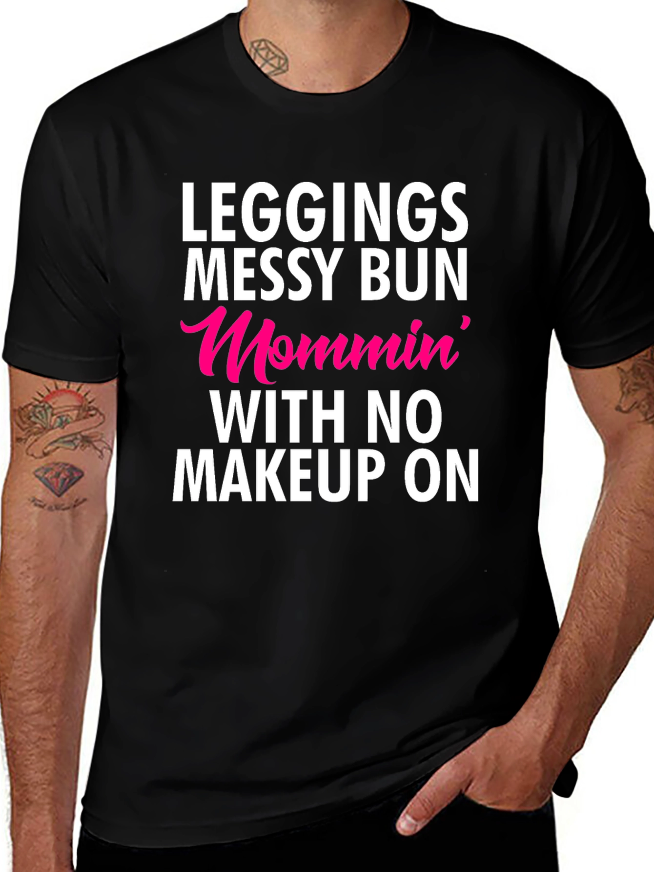 Variant 25 of Leggings Messy Bun Mommin' T-Shirt