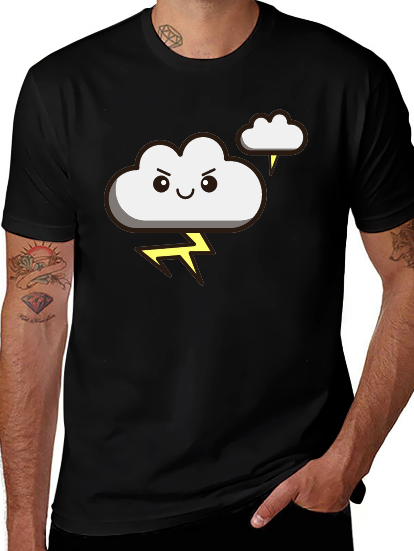 Variant 15 of Funny Storm Cloud T-Shirt - Lightning Graphic Tee