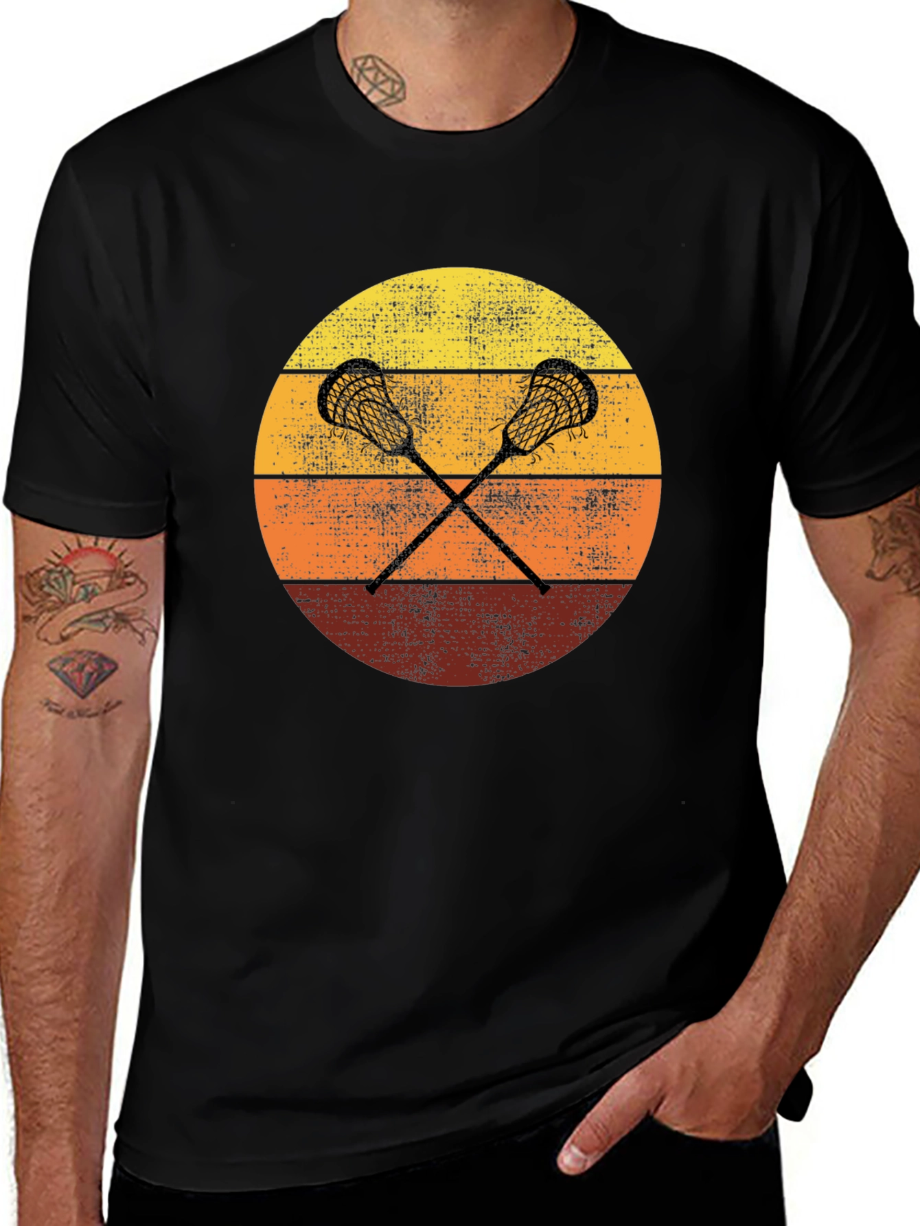 Variant 25 of Retro Lacrosse Sunset T-Shirt