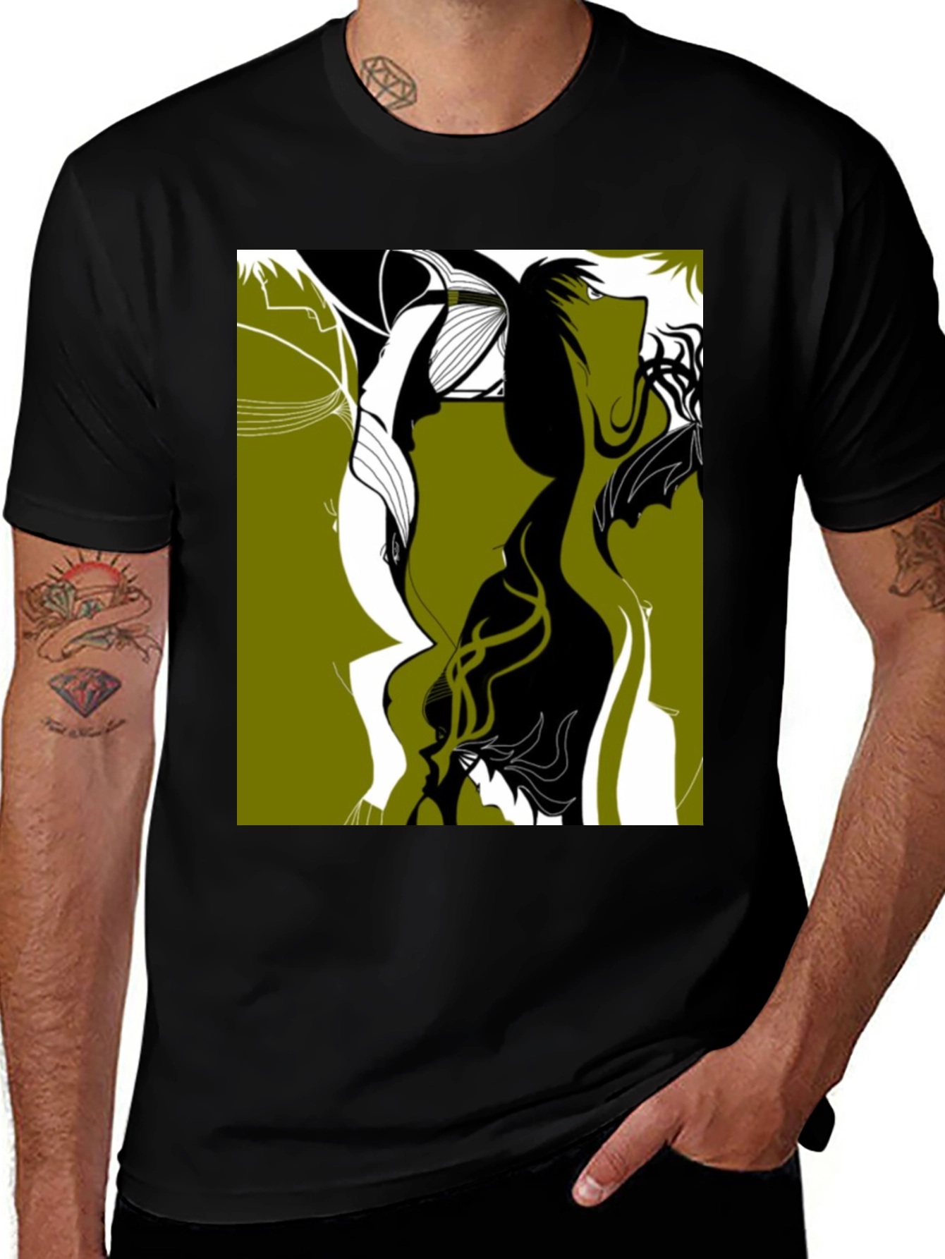 Variant 3 of Abstract Graphic Tee - Stylish Black T-Shirt