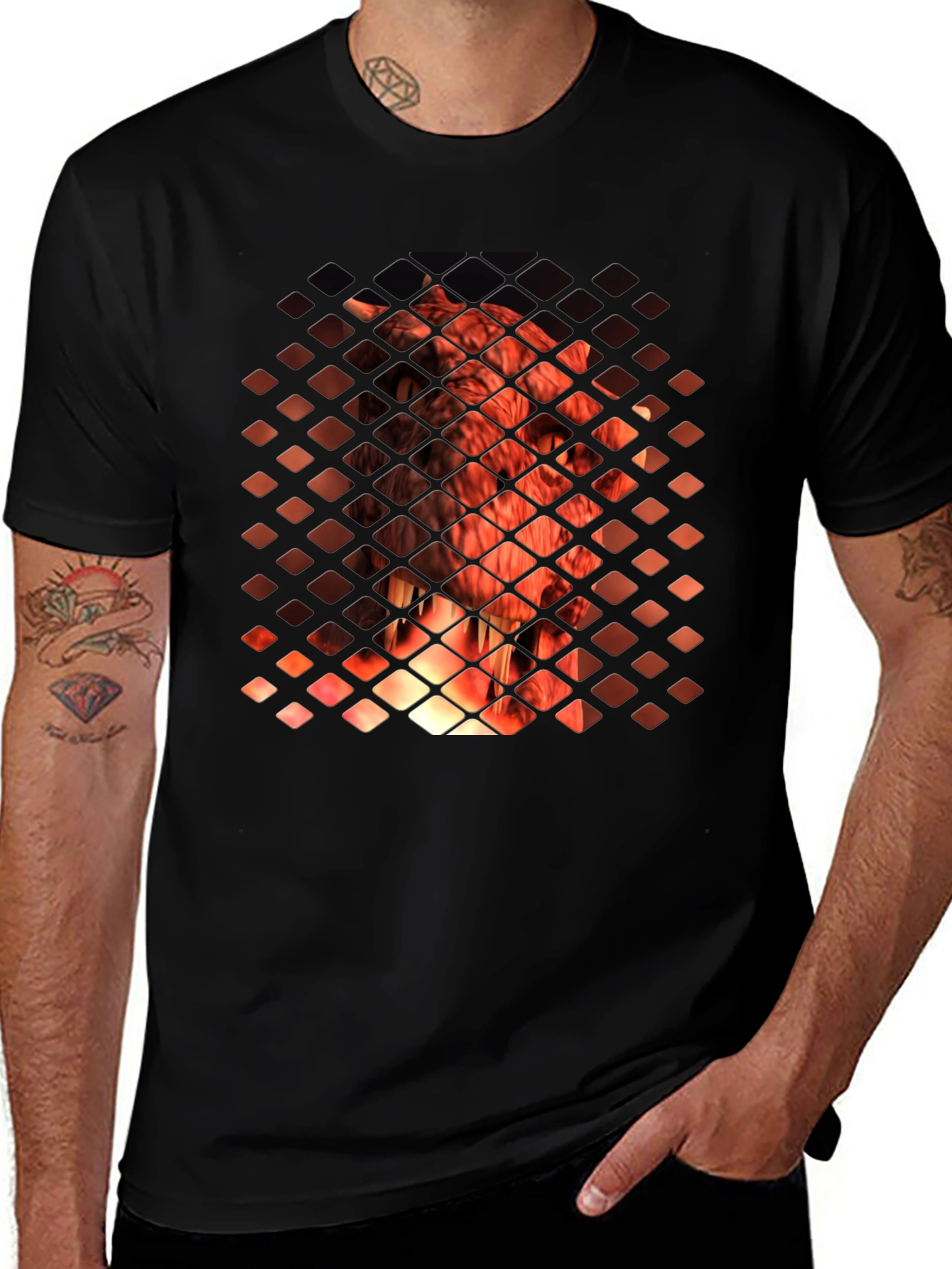 Variant 19 of Abstract Diamond Mesh T-Shirt