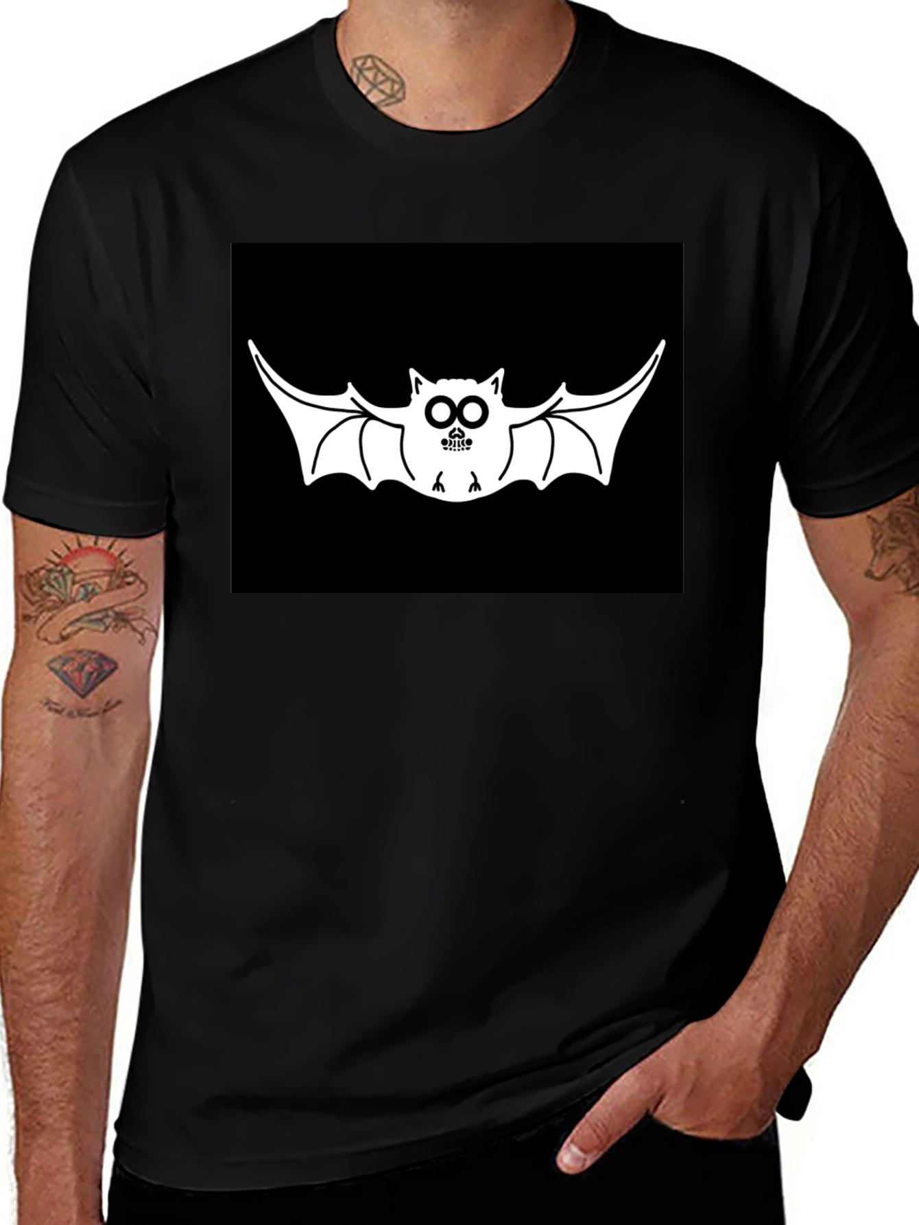 Variant 3 of Bat Graphic Tee - Unique Design