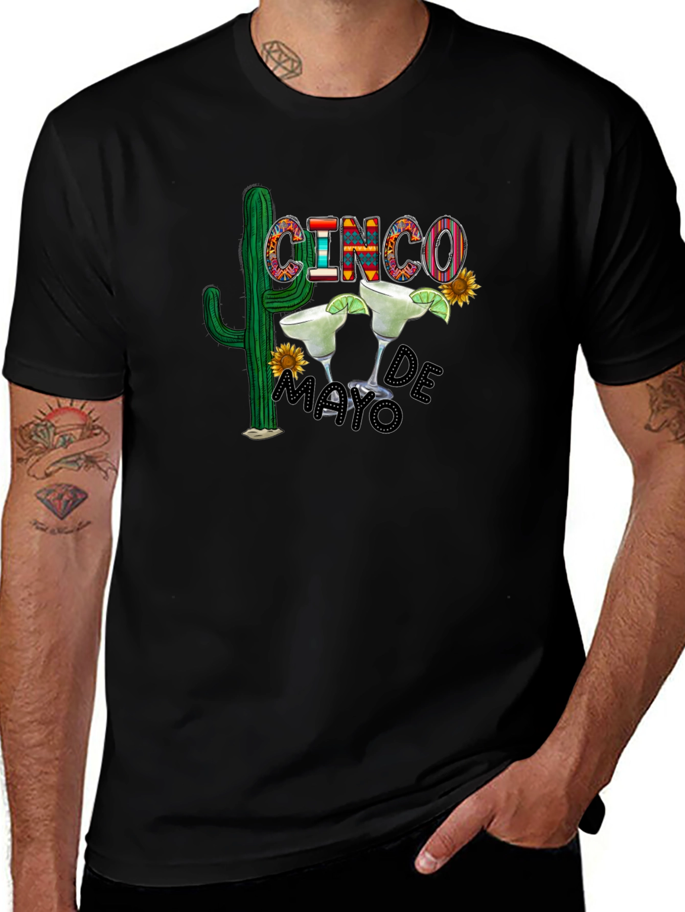 Cinco De Mayo T-Shirt - Cactus & Margarita Design