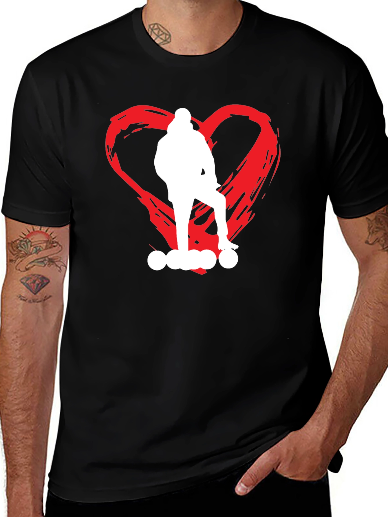 Variant 21 of Heart Skateboarder Graphic Tee - Cool Casual Style