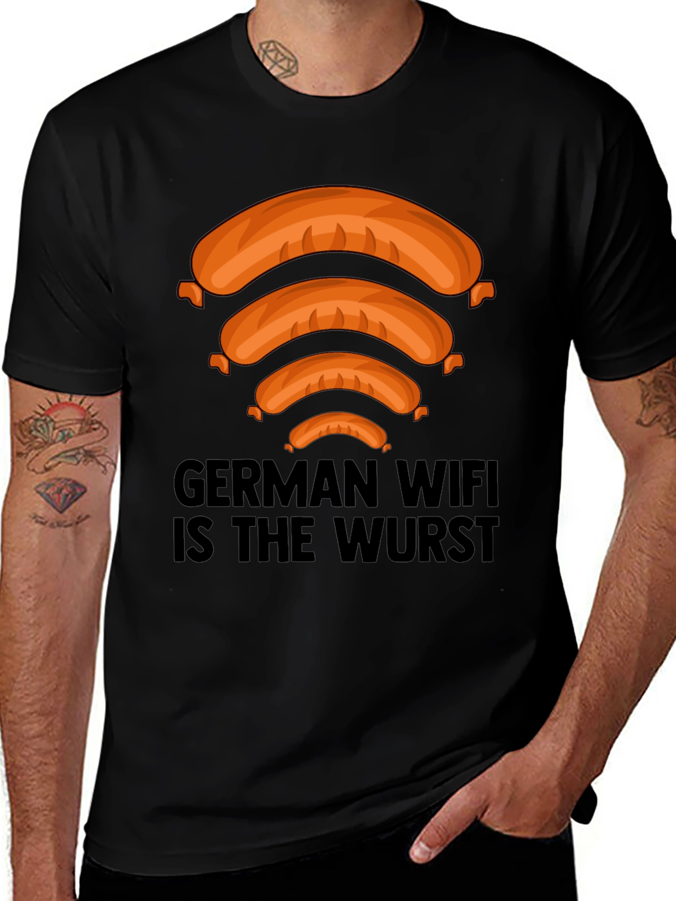 Variant 23 of German WIFI Is The Wurst Graphic T-Shirt
