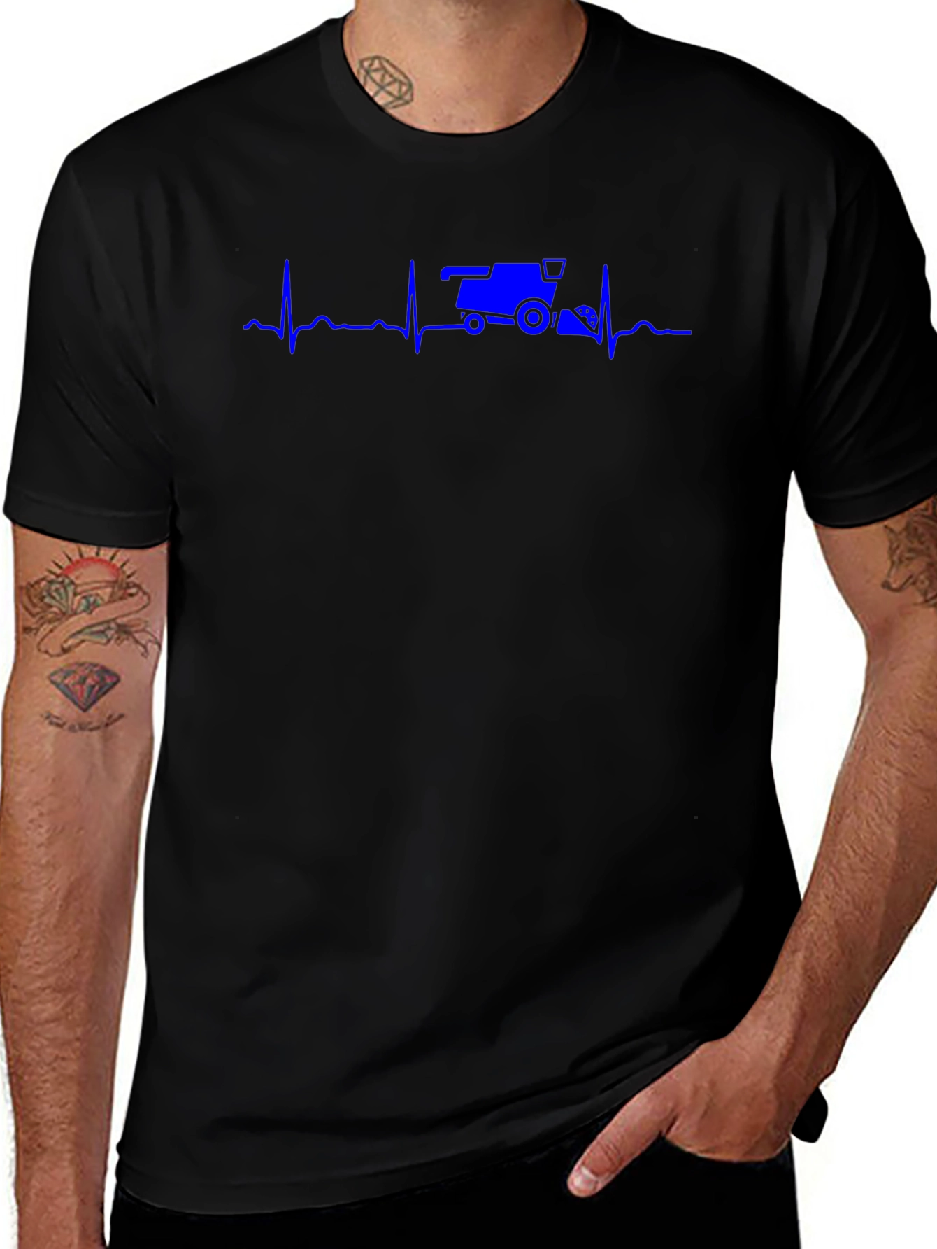 Variant 10 of Heartbeat Combine T-Shirt - Black