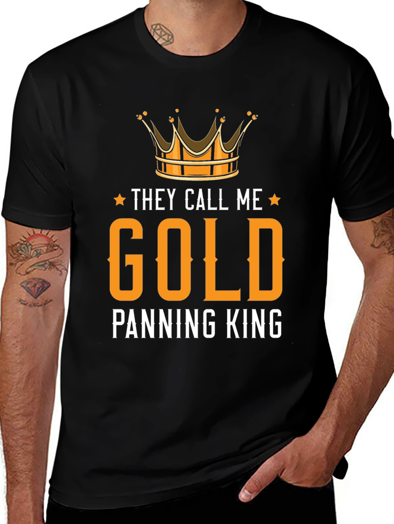 Variant 27 of Gold Panning King T-Shirt - Novelty Gold Prospecting Tee