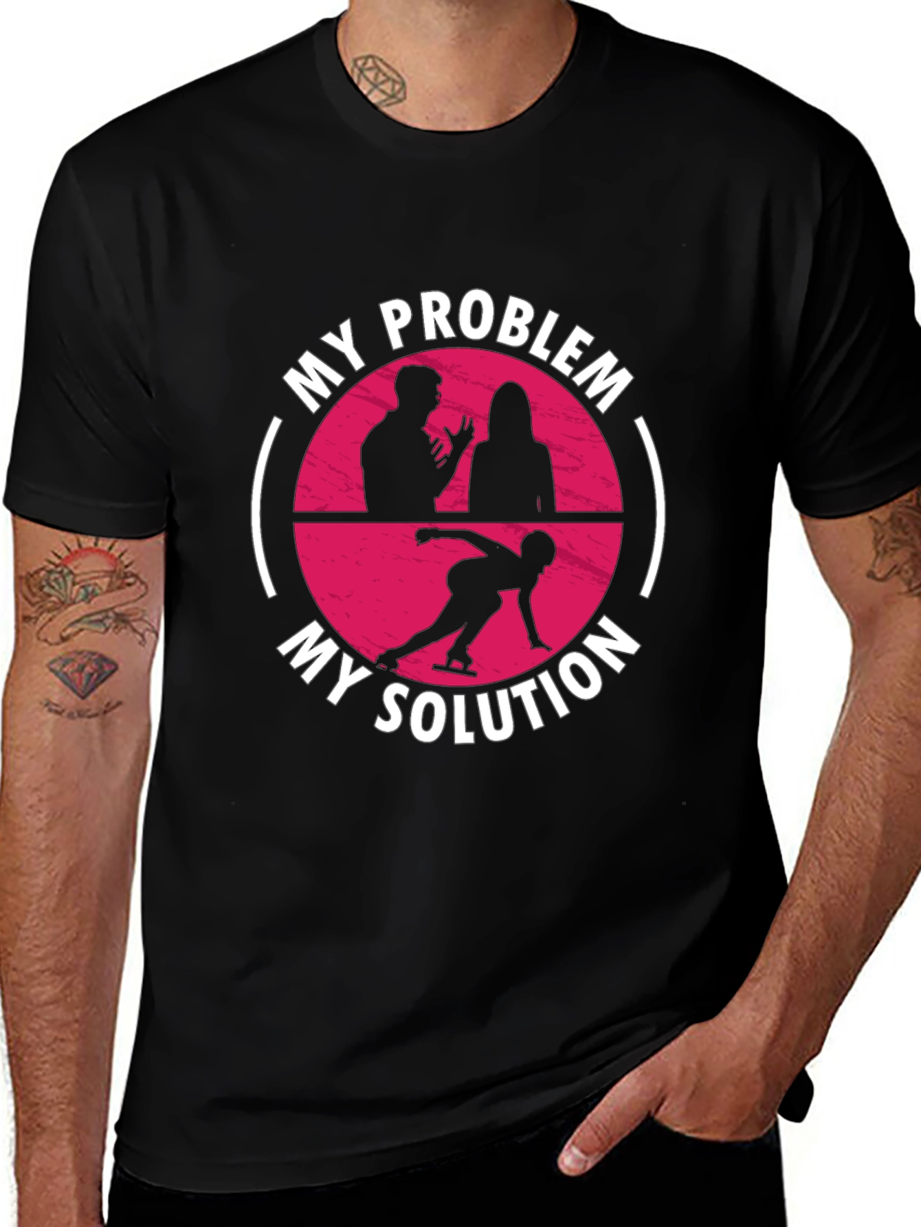 Variant 23 of My Problem My Solution Ice Skating Graphic Tee