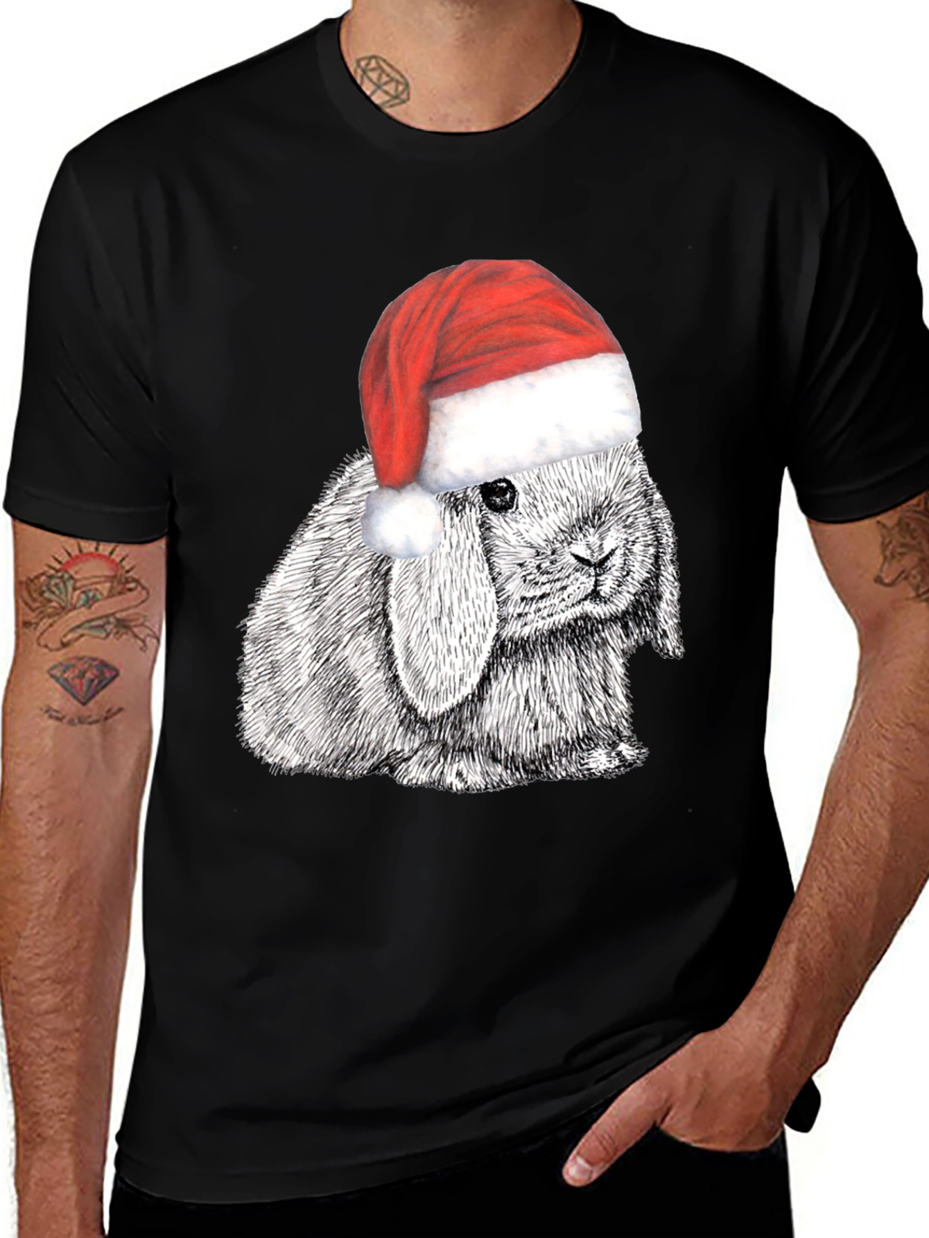 Variant 7 of Christmas Bunny Graphic Tee - Holiday T-Shirt