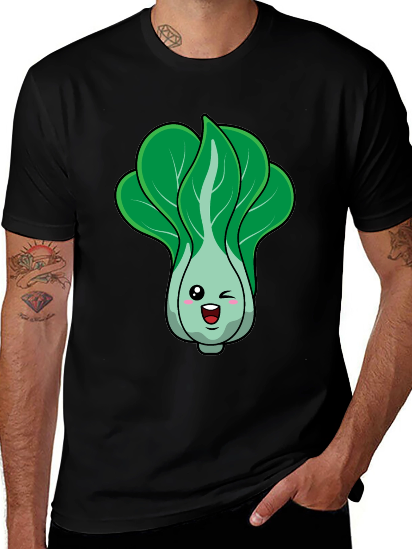 Variant 11 of Kawaii Bok Choy Graphic Tee - Cute Vegan T-Shirt