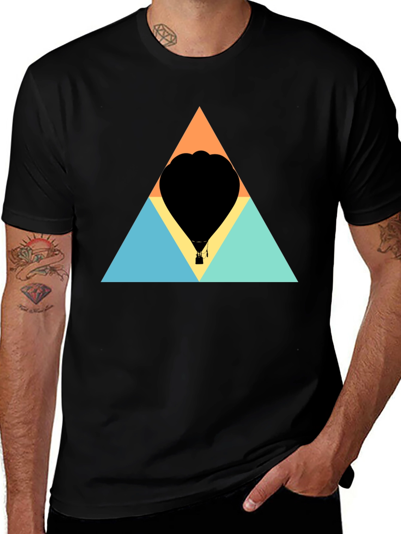 Geometric Hot Air Balloon Graphic Tee