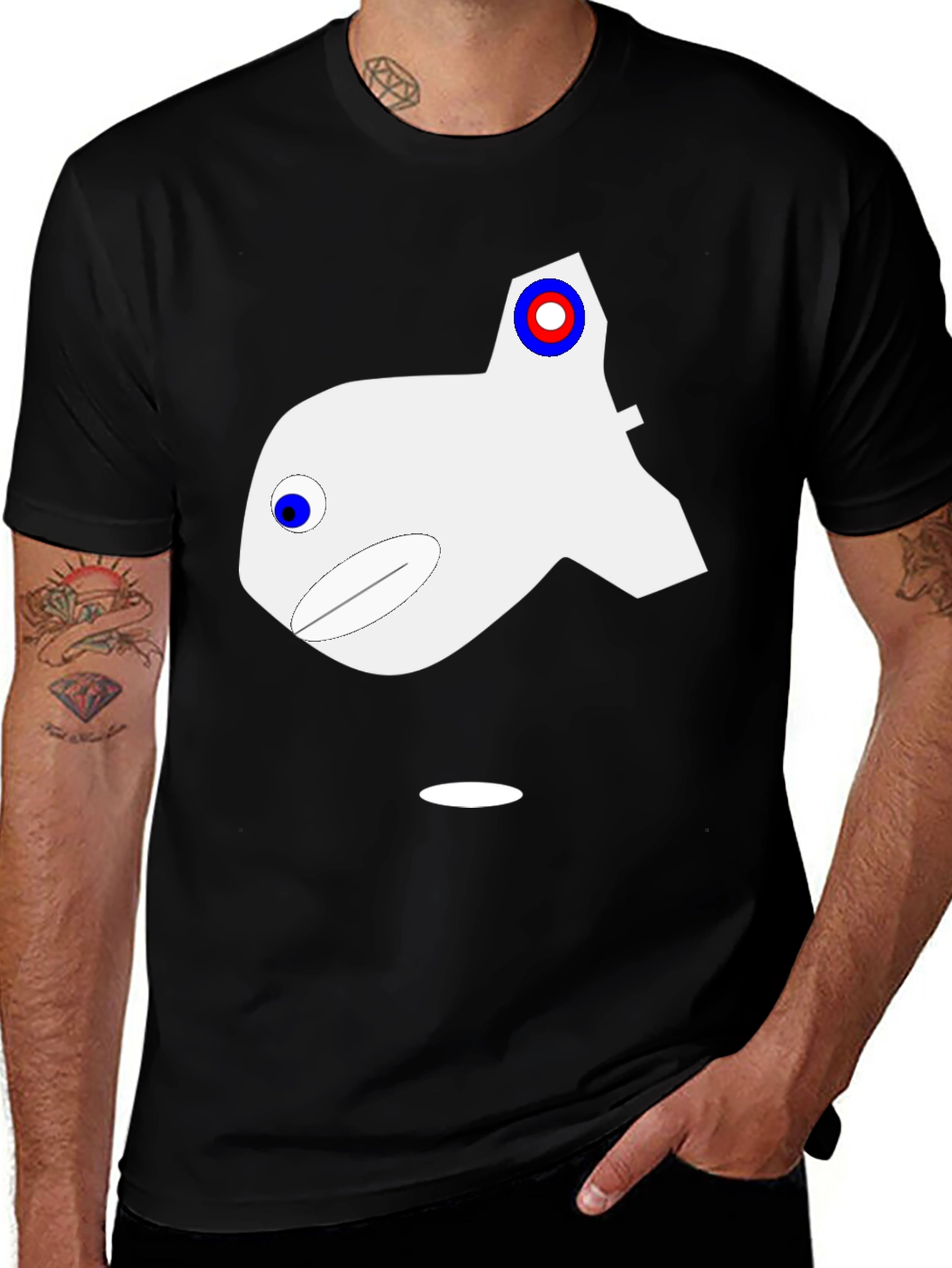 Variant 30 of Abstract Fish Graphic Black T-Shirt