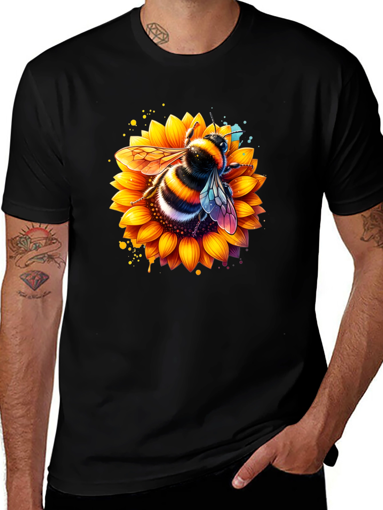 Variant 26 of Bumble Bee Sunflower Graphic T-Shirt