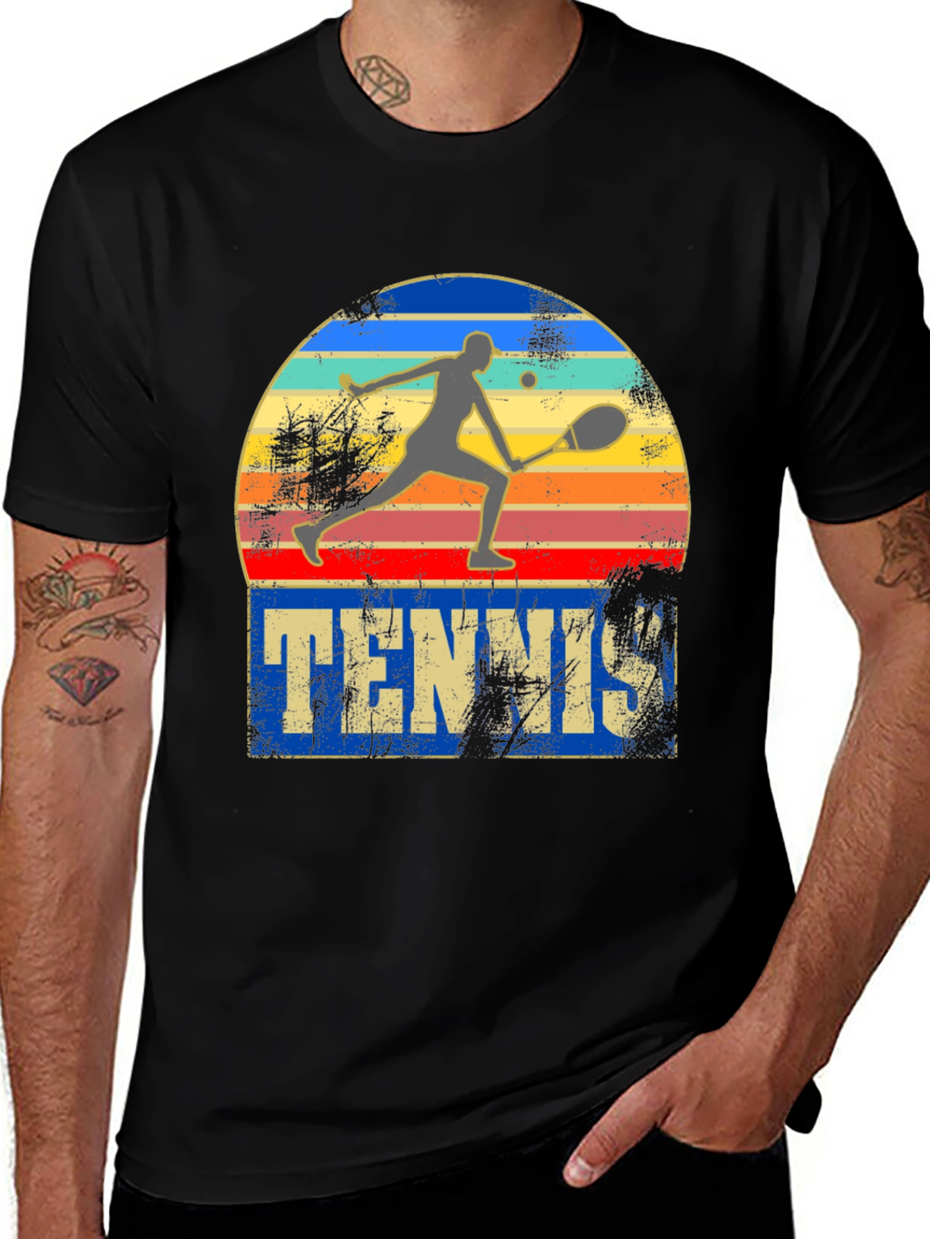 Variant 2 of Retro Tennis Player T-Shirt Vintage Style Graphic Tee