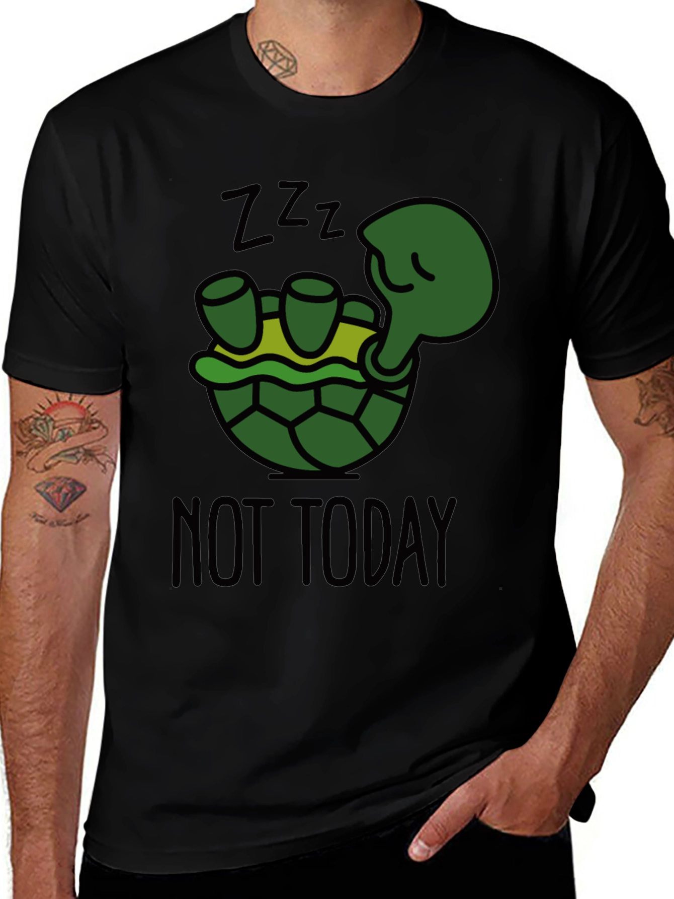 Variant 27 of Lazy Turtle T-Shirt - Not Today
