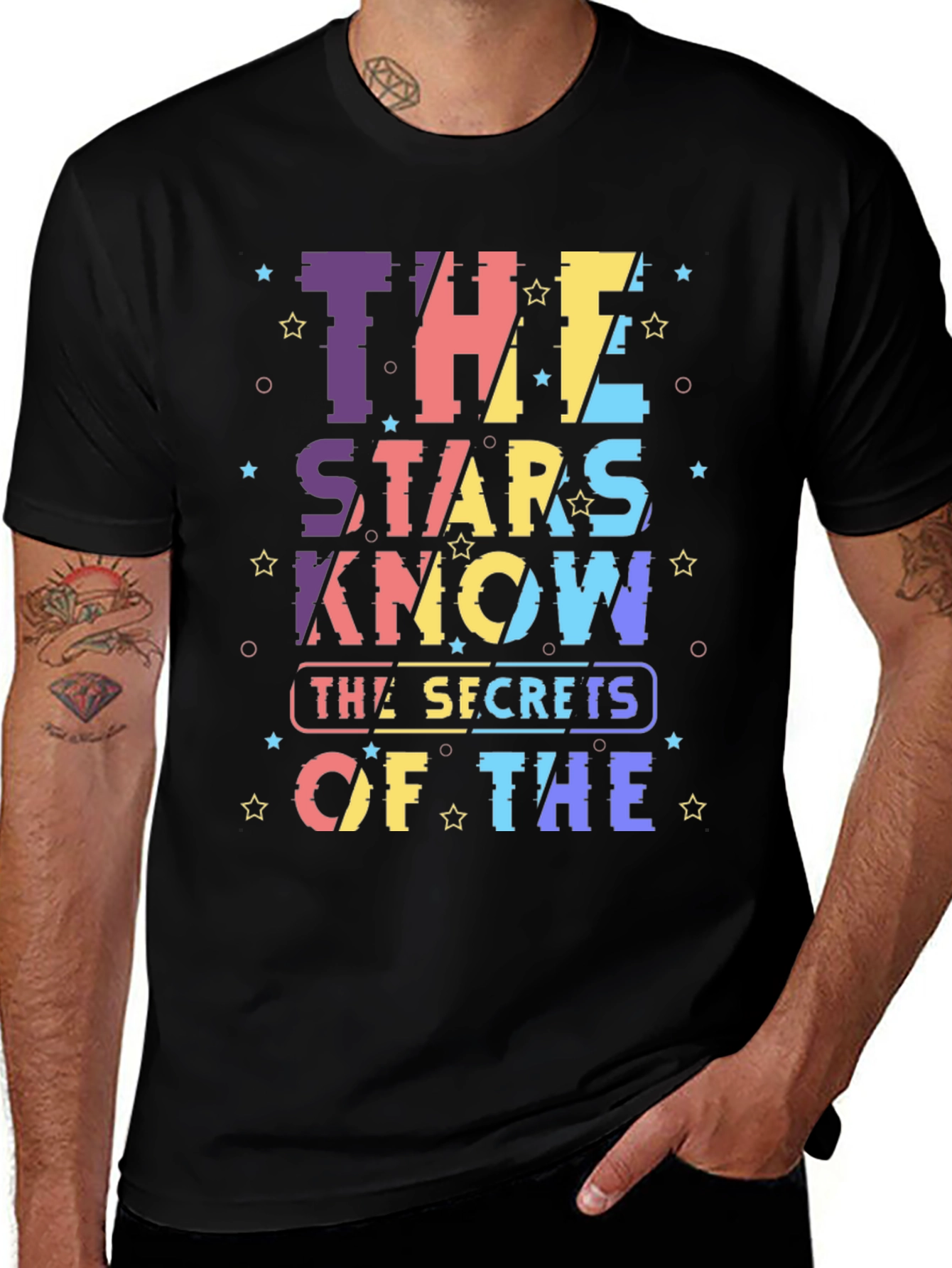 Variant 21 of Stars Know Secrets Graphic T-Shirt - Black