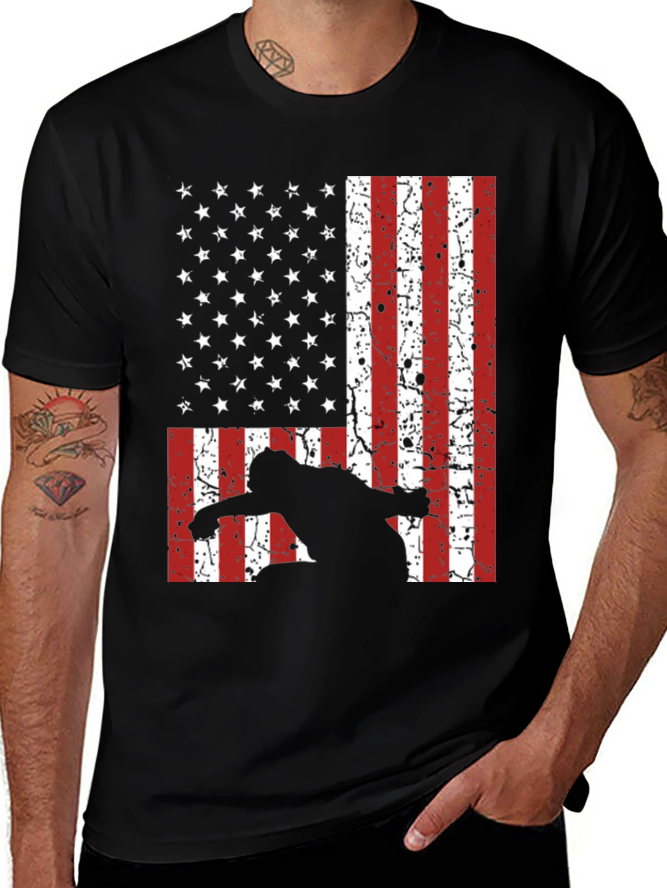 American Flag Snowboarder T-Shirt