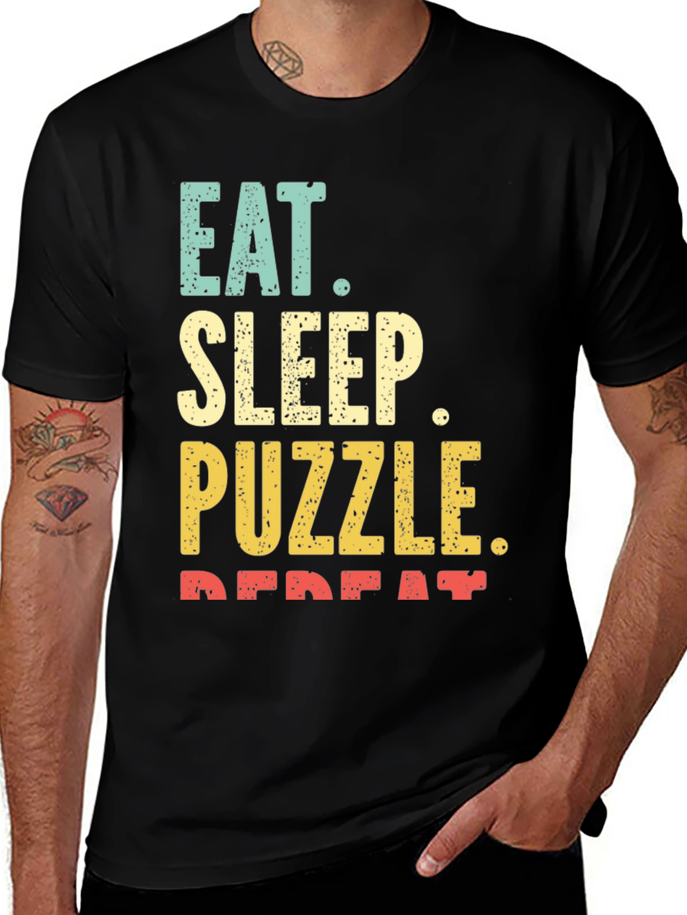Variant 9 of Eat Sleep Puzzle Repeat Graphic Tee