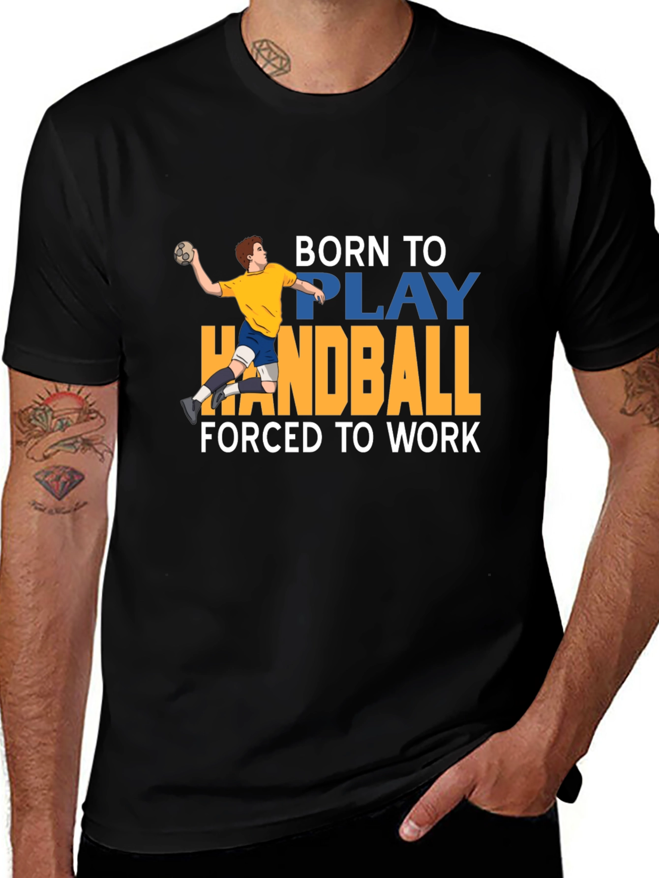 Variant 2 of Born to Play Handball Graphic Tee